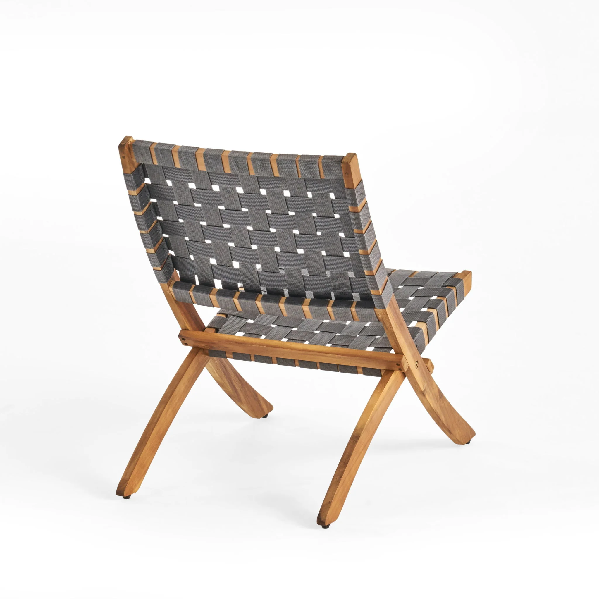 Solidago - Outdoor And Strapping Belt Folding Chairs, (Set of 2) - Black / Brown - Image 5