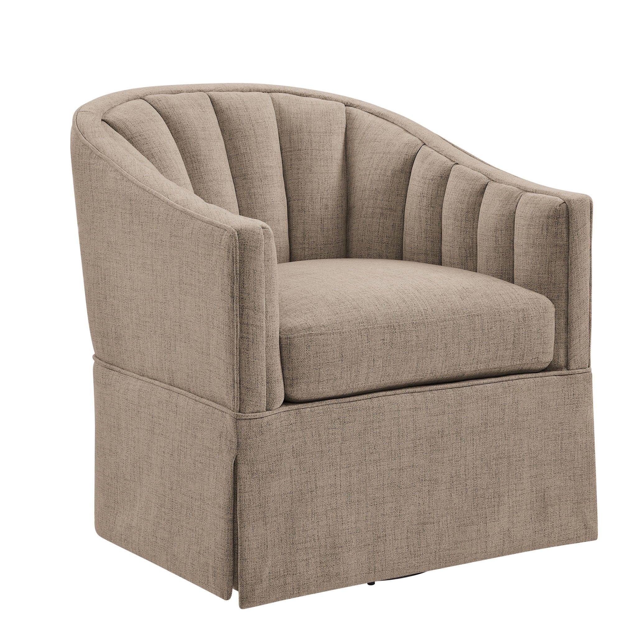 Solitude - Skirted Swivel Accent Chair With Hemp Like - Image 3