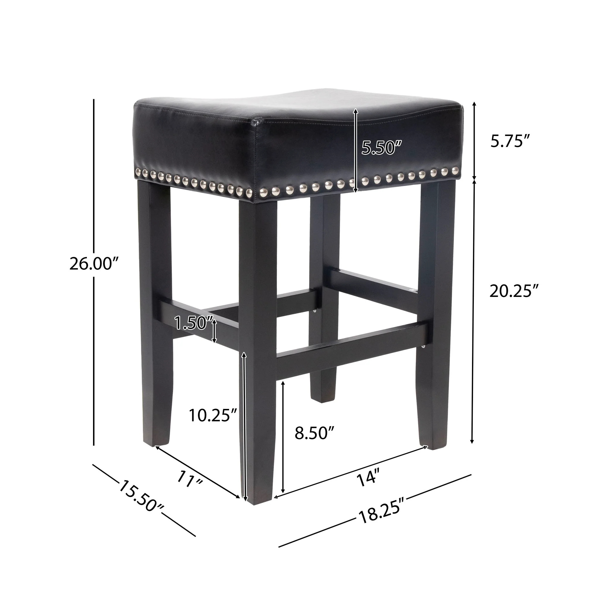 Soltique - Backless Dining Counter Stool With Nailhead Trim (Set of 2) - Image 8