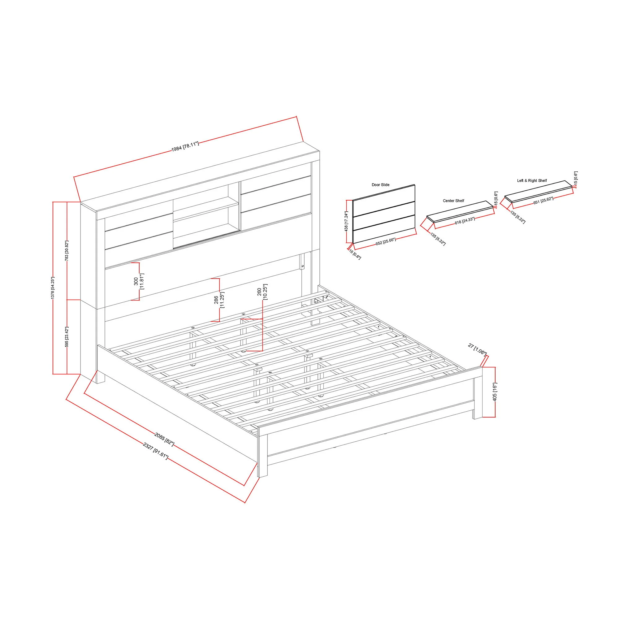 Soluto - Bed With Bookcase Headboard - Image 3