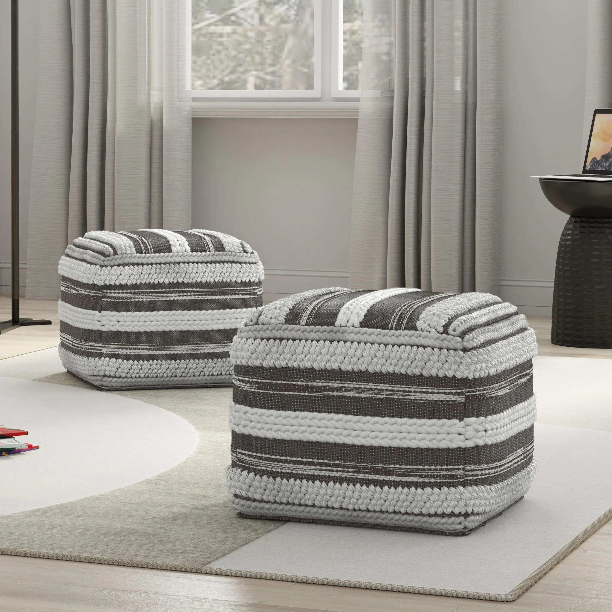 Sommer - Handcrafted Square Pouf - Image 3