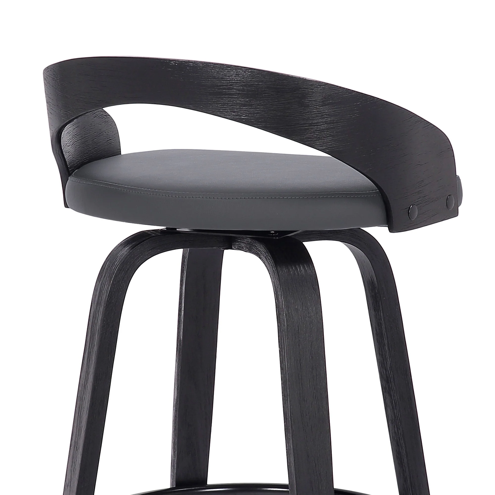 Sonia - 26" Counter Height Swivel Bar Stool - Black Wood - Image 18