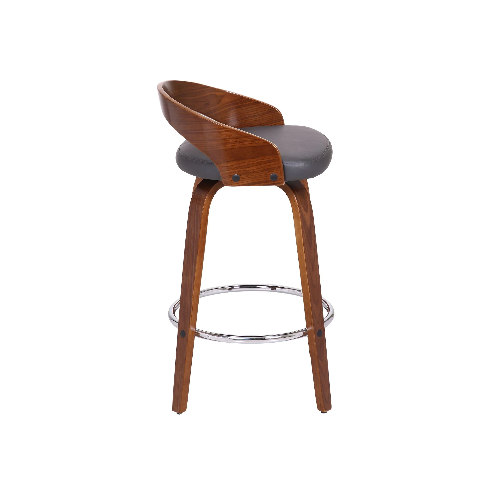 Sonia - 26" Counter Height Swivel Bar Stool - Walnut Wood - Image 29
