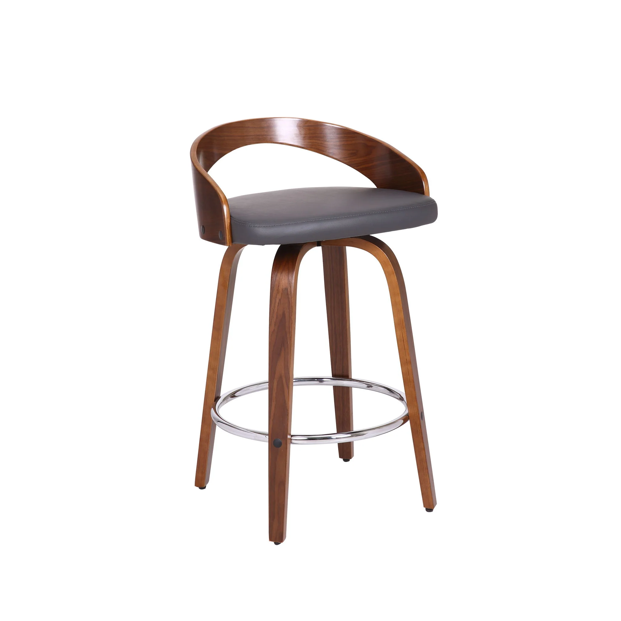 Sonia - 26" Counter Height Swivel Bar Stool - Walnut Wood - Image 61