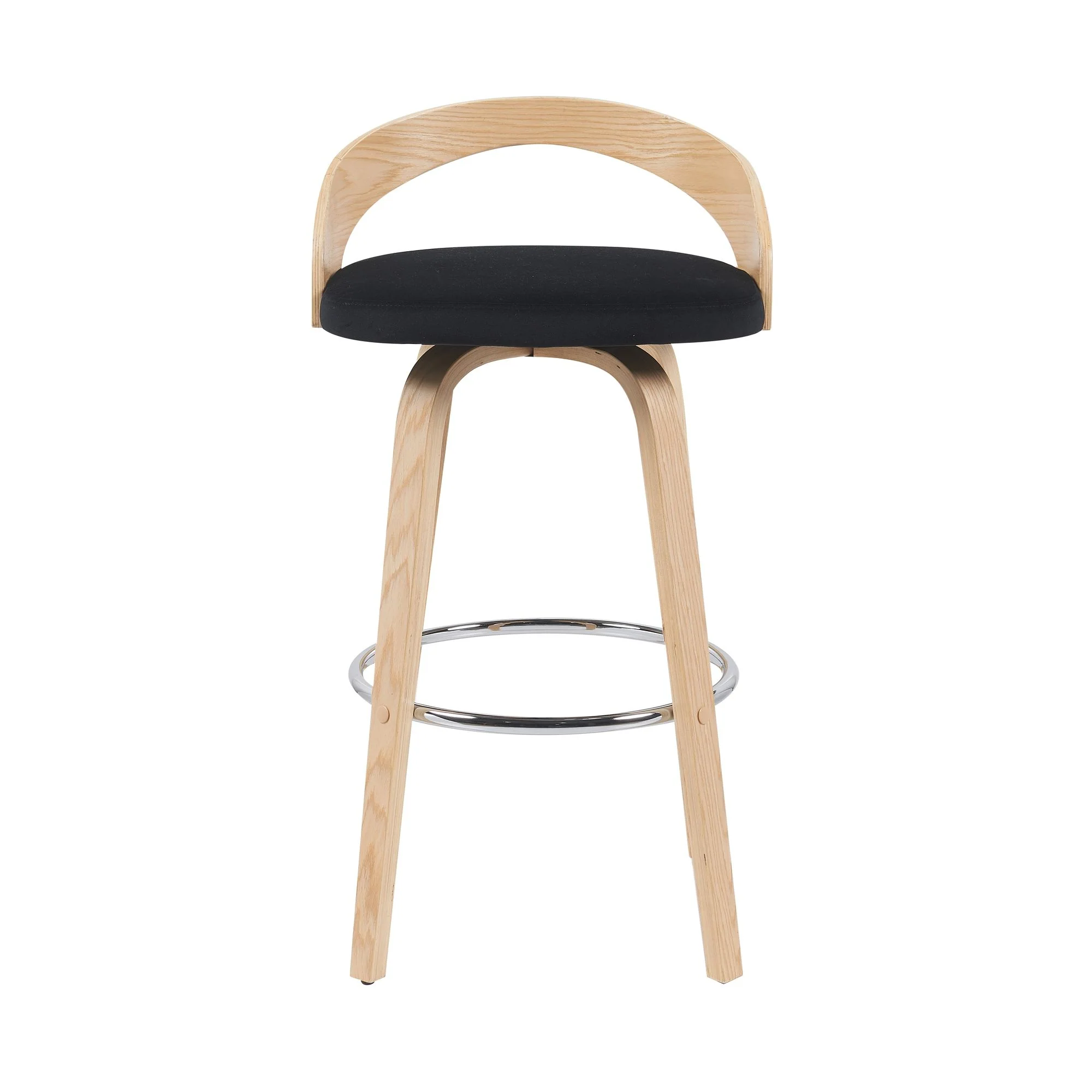 Sonia - Modern Swivel Bar Height Stool - Patterned Oak Wood Finish - Image 14