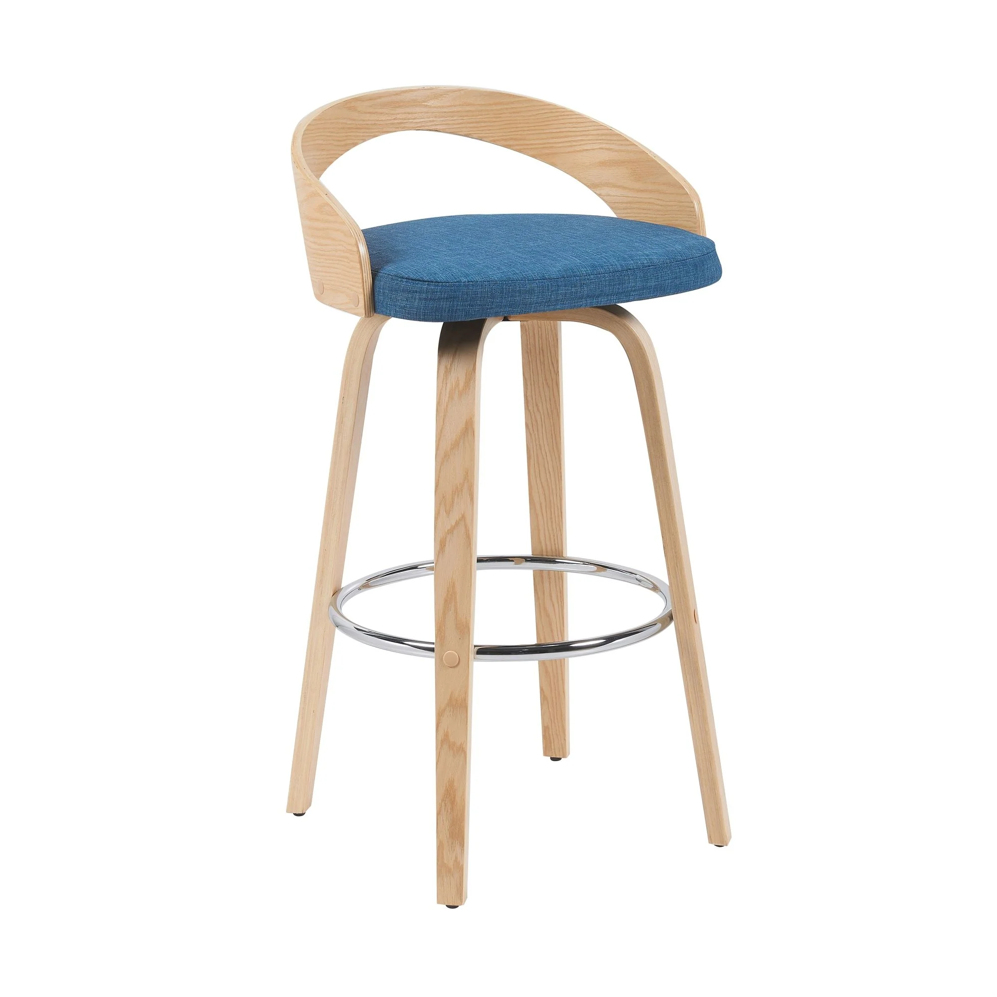 Sonia - Modern Swivel Bar Height Stool - Patterned Oak Wood Finish - Image 30