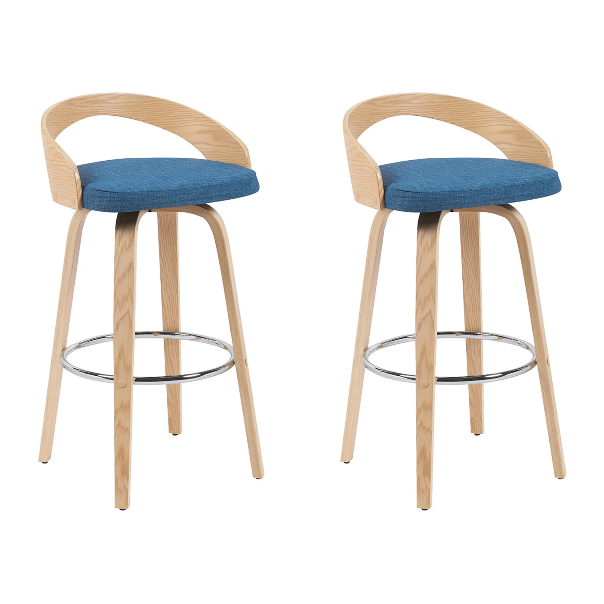 Sonia - Modern Swivel Bar Height Stool - Patterned Oak Wood Finish - Image 4