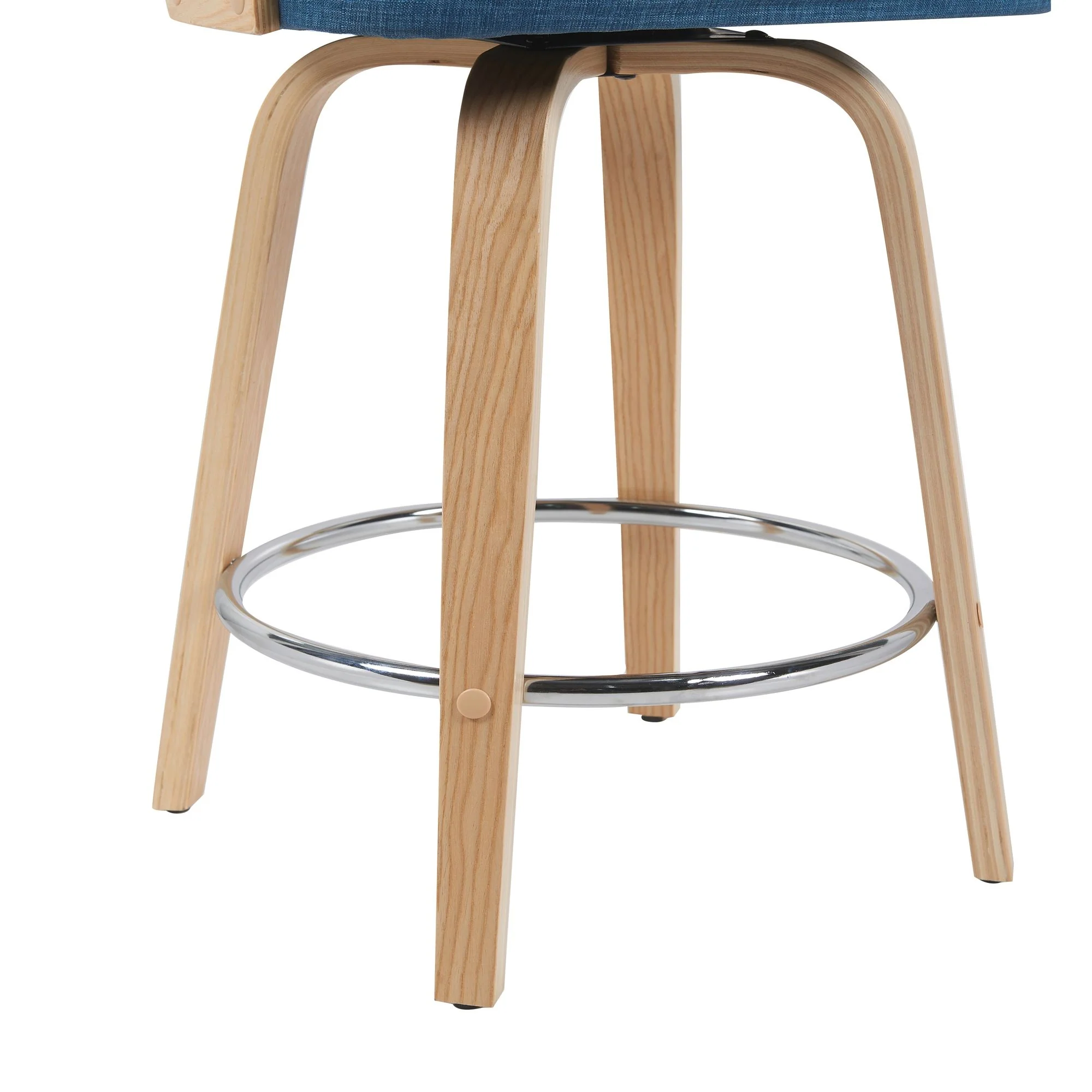 Sonia - Modern Swivel Counter Height Bar Stool - Patterned Oak Wood Finish - Image 19