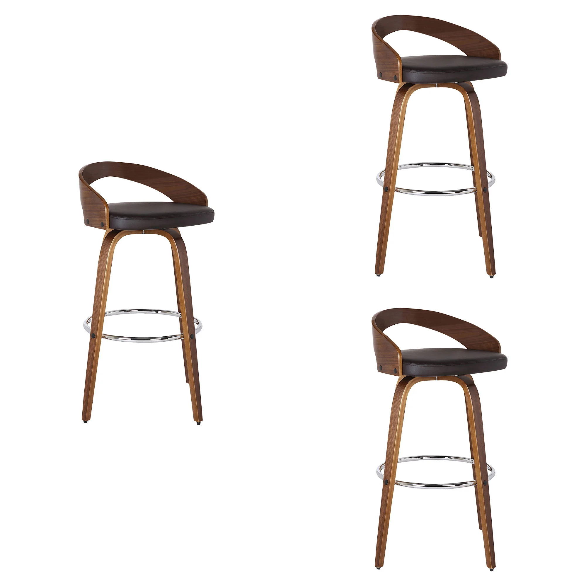 Sonia - 30" Bar Height Swivel Bar Stool - Walnut Wood - Image 8
