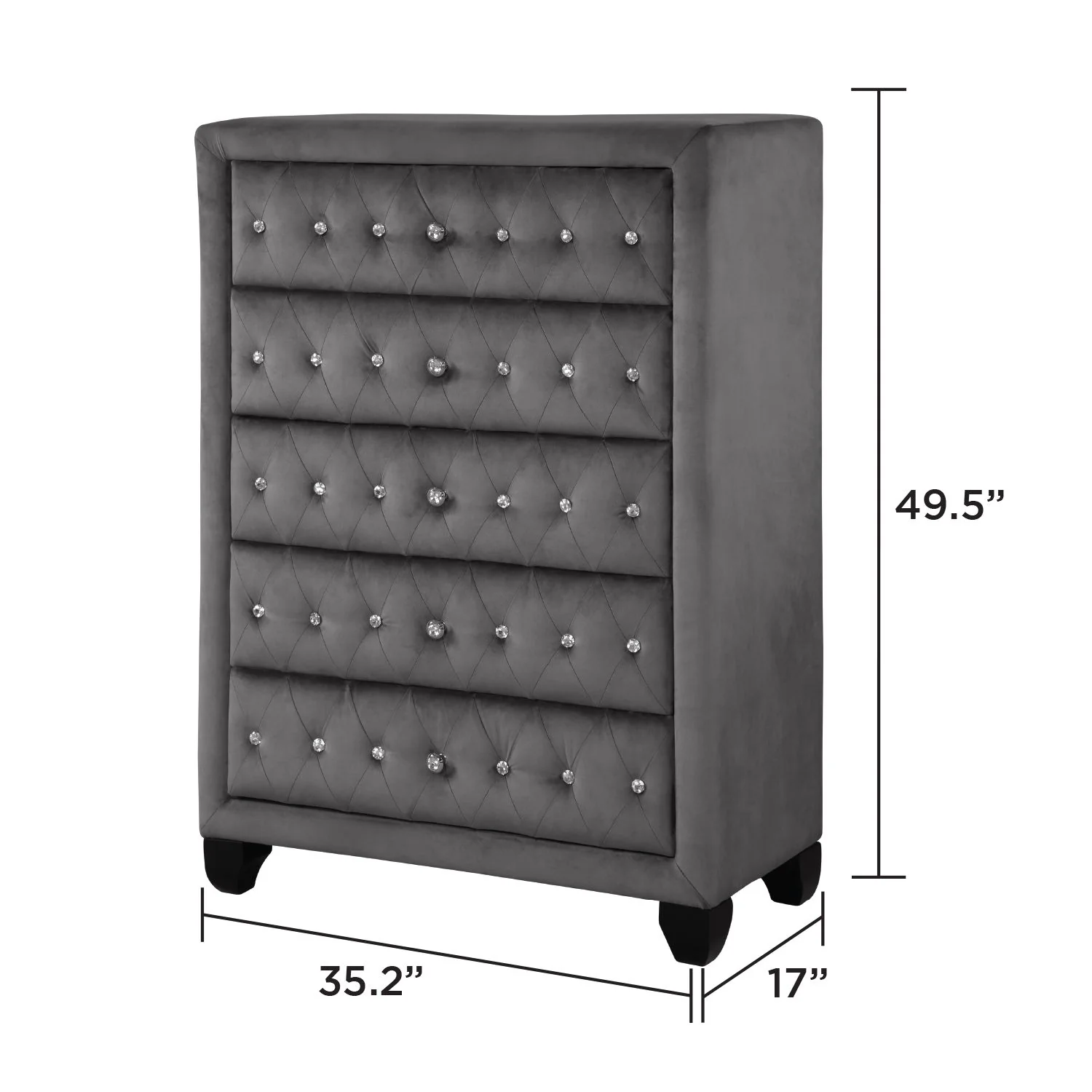 Sophia - 5 Drawer Chest - Gray - Image 5