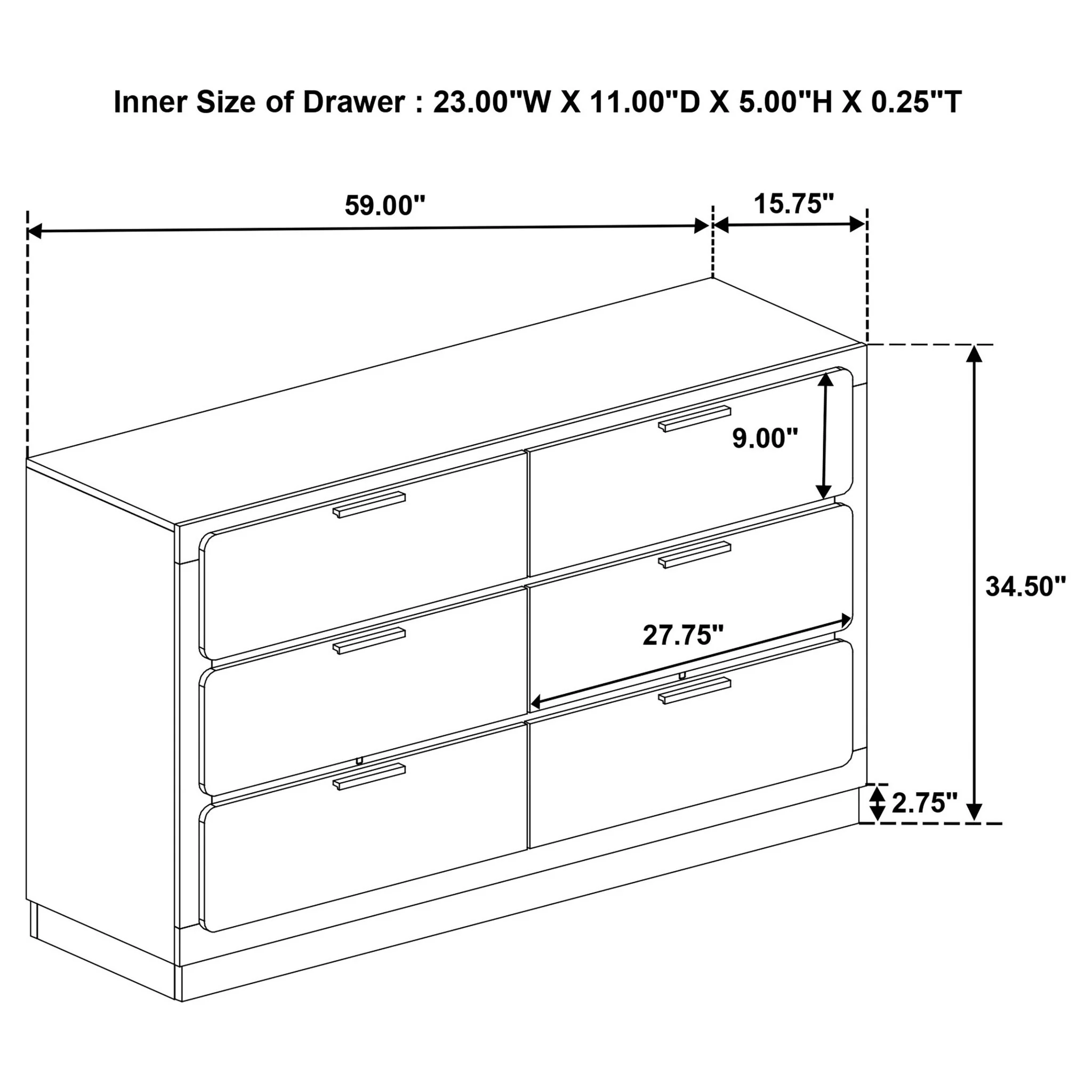 Sophia - 6 Drawer Dresser - Image 13