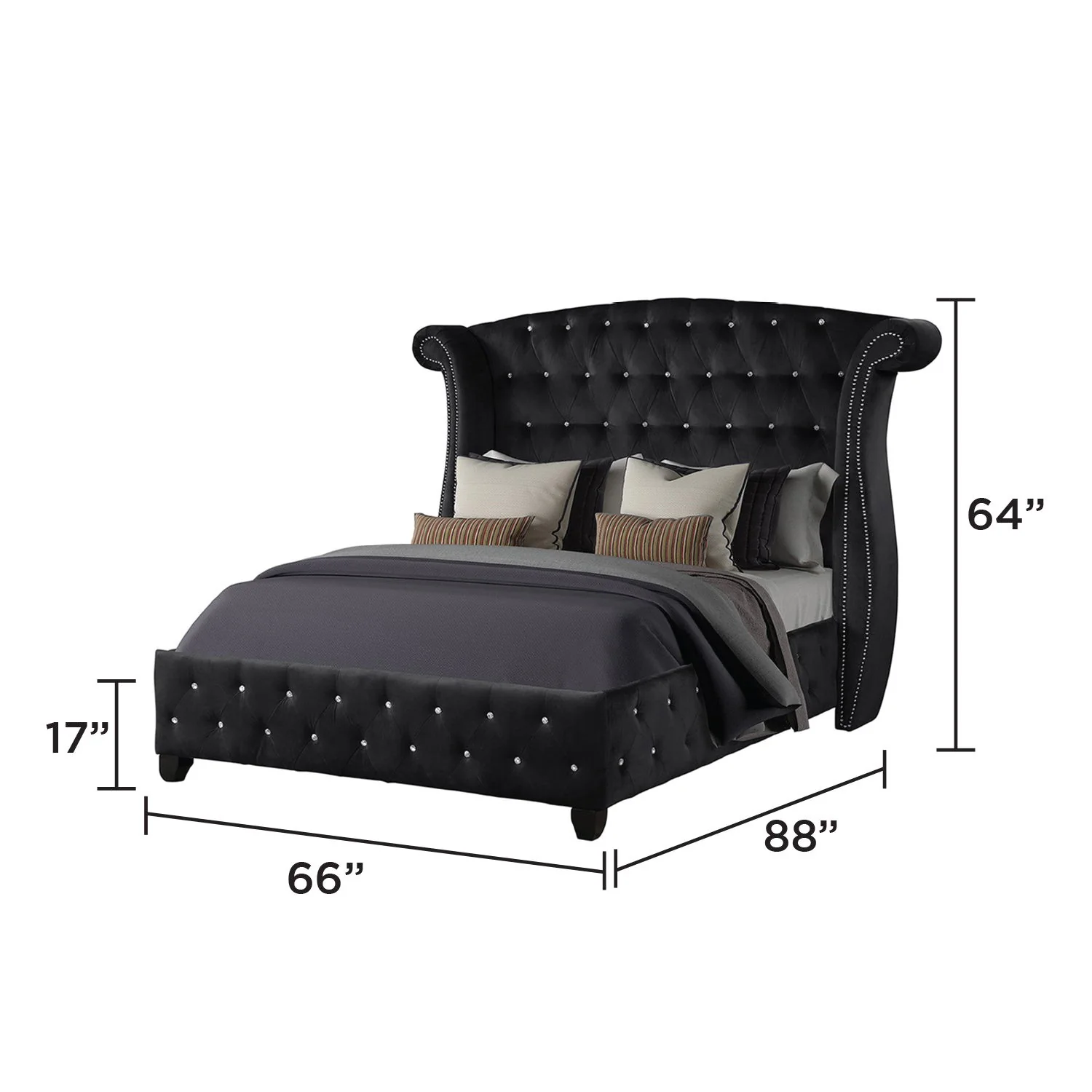 Sophia - Crystal Tufted Upholstered Bed - Image 10