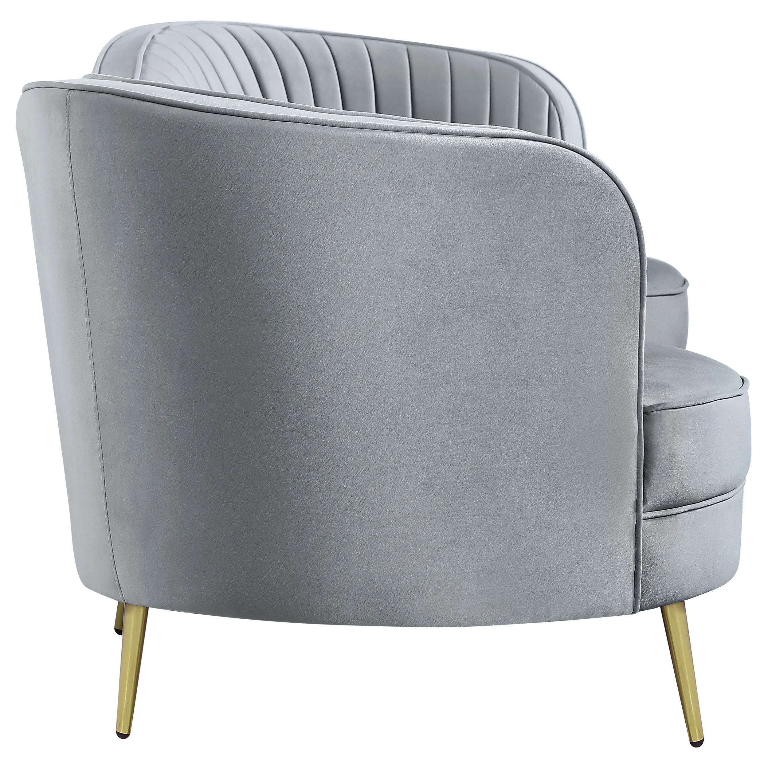 Sophia Upholstered Channel Tufted Sofa Grey - Image 8