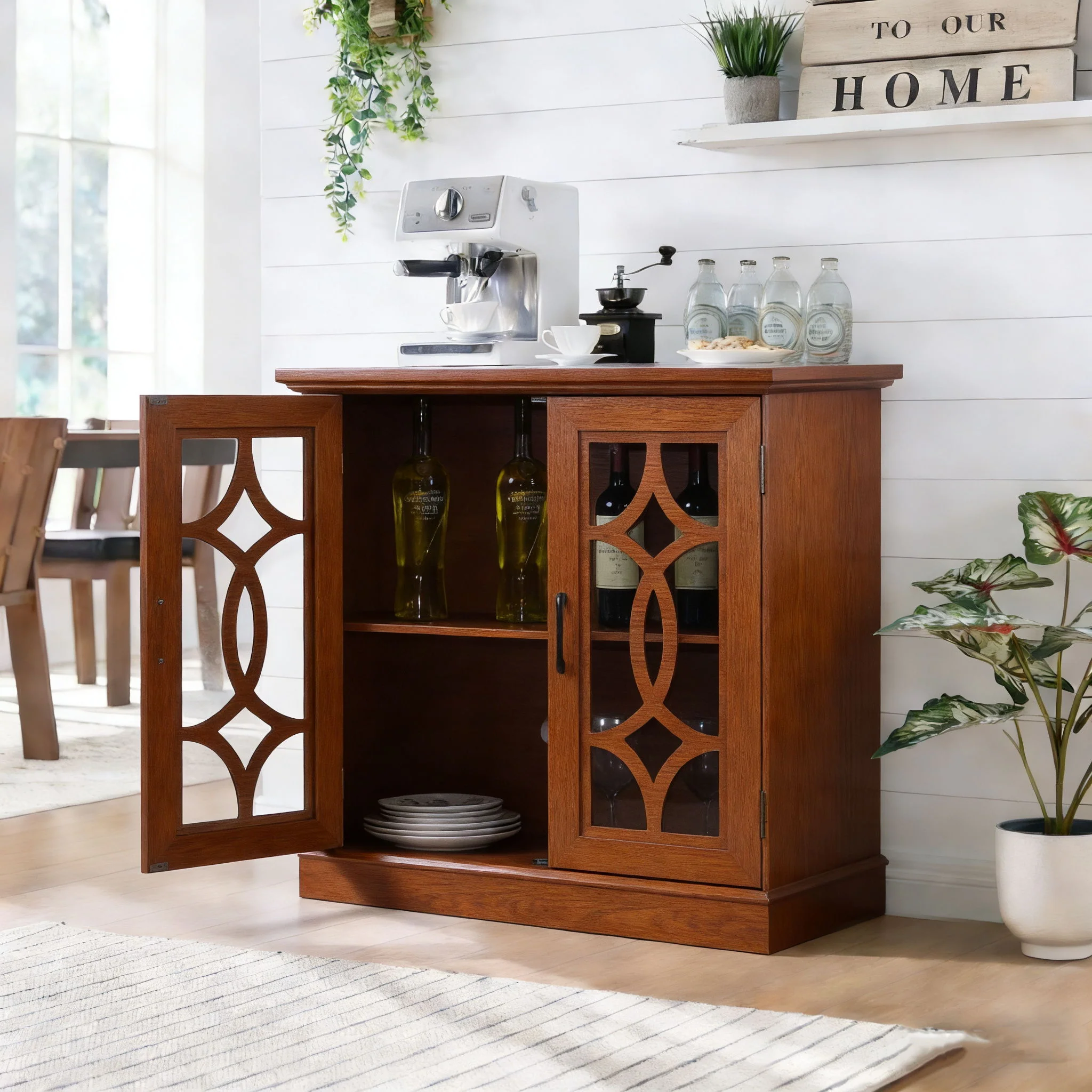 Spacious Sideboard With Adjustable Shelf Storage - Dark Oak - Image 7
