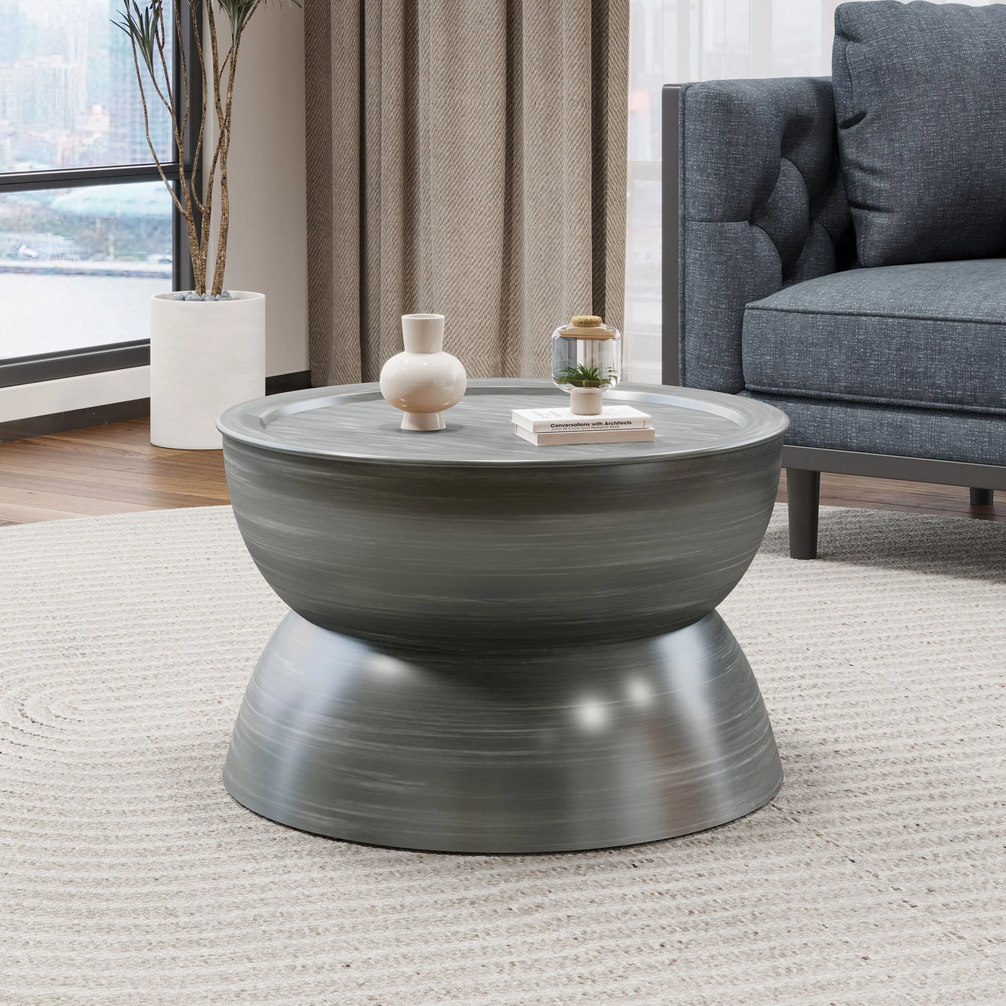 Sparling - Modern Iron Hourglass Coffee Table - Image 15