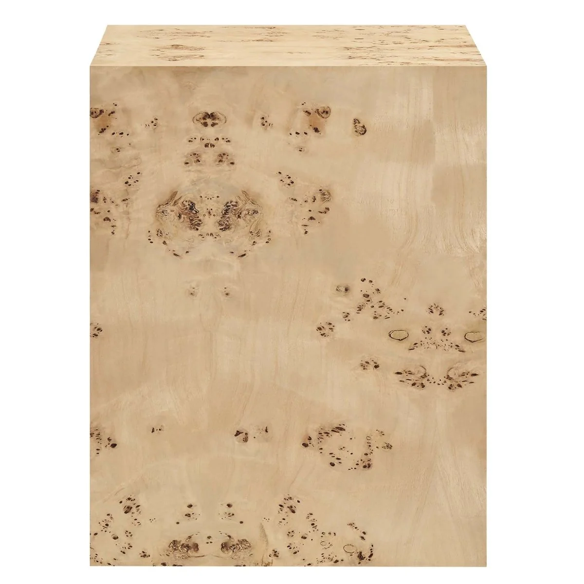 Square Burl Wood Side Table – 16 Inch MDF Veneer - Image 17