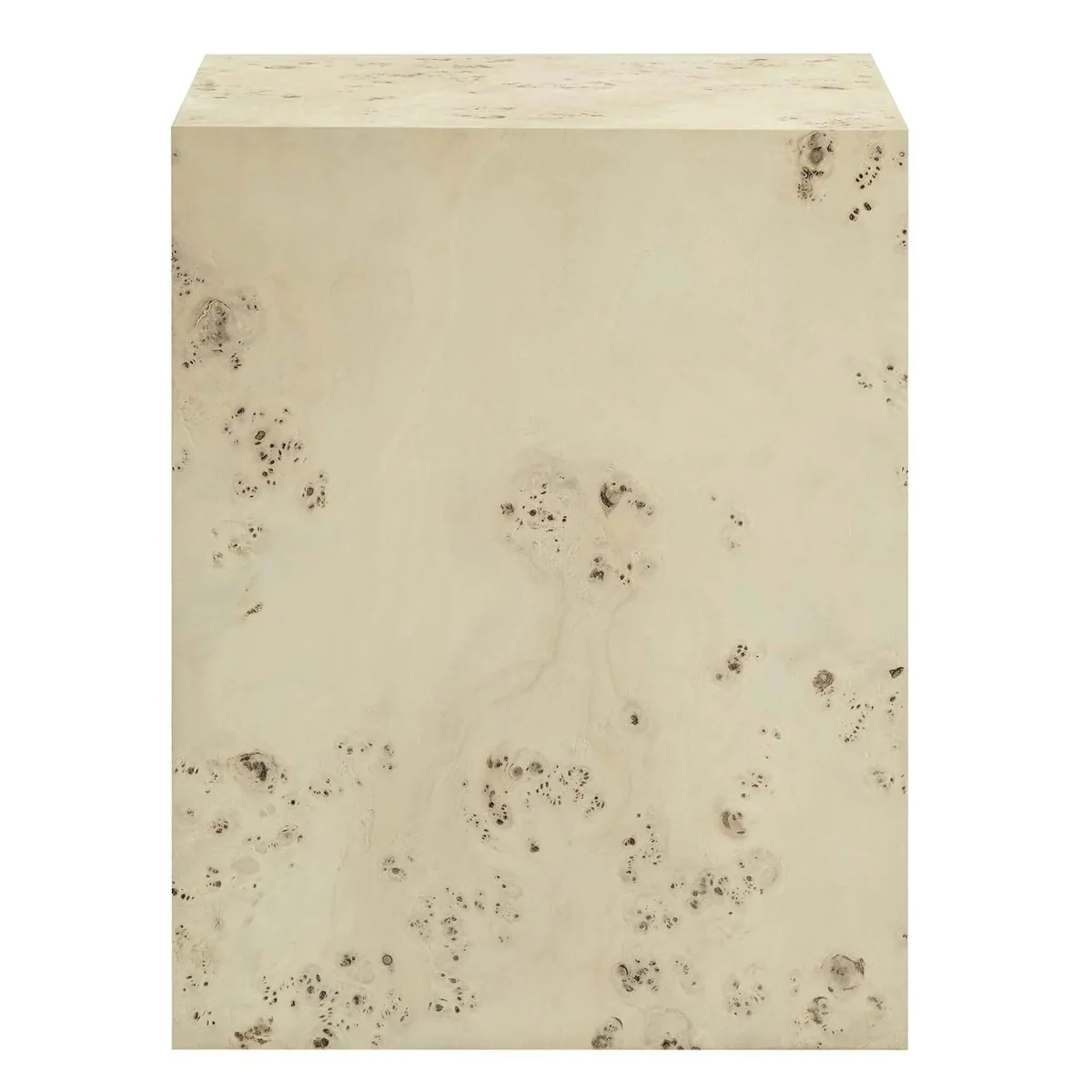 Square Burl Wood Side Table – 16 Inch MDF Veneer - Image 8