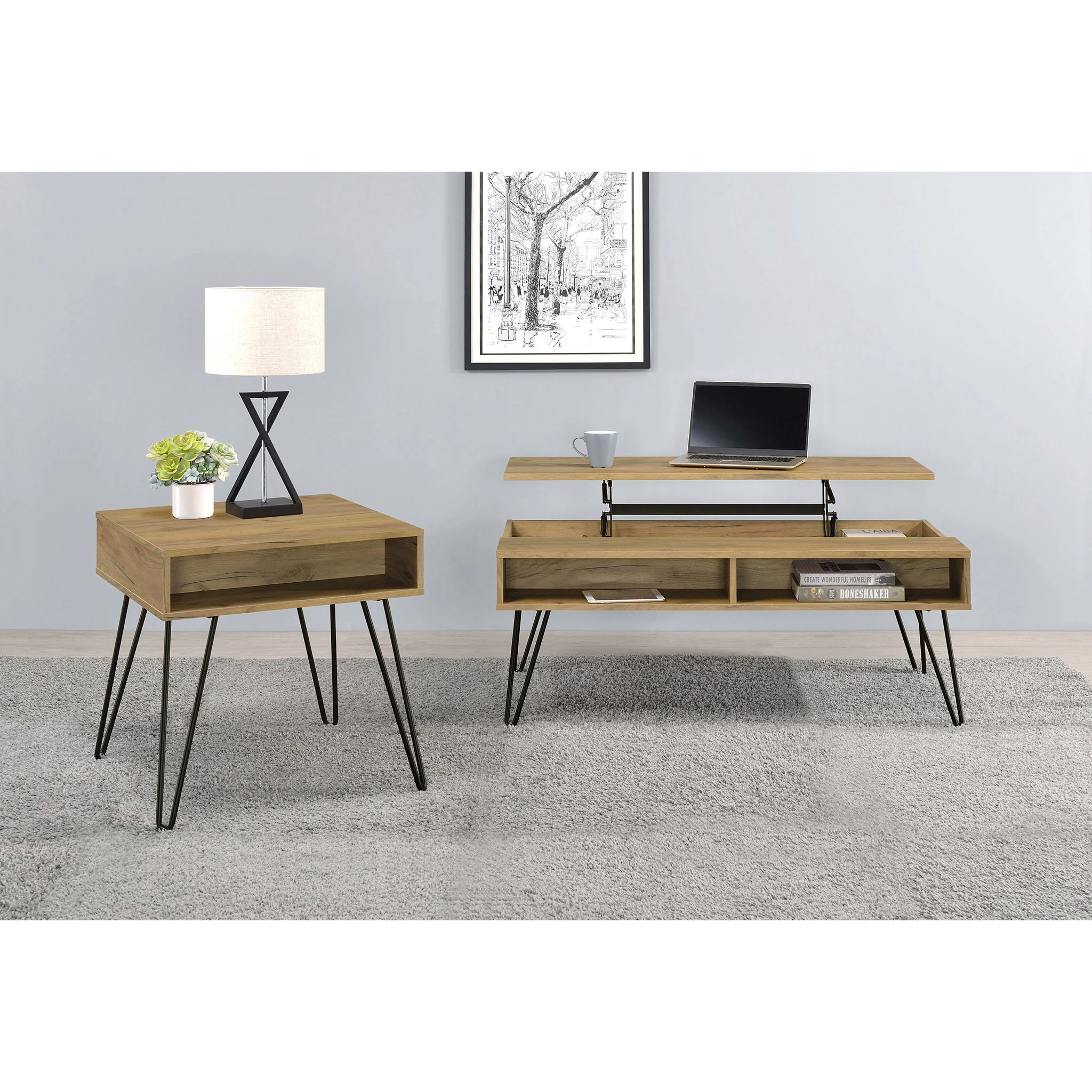 Square End Table - Brown - Image 3