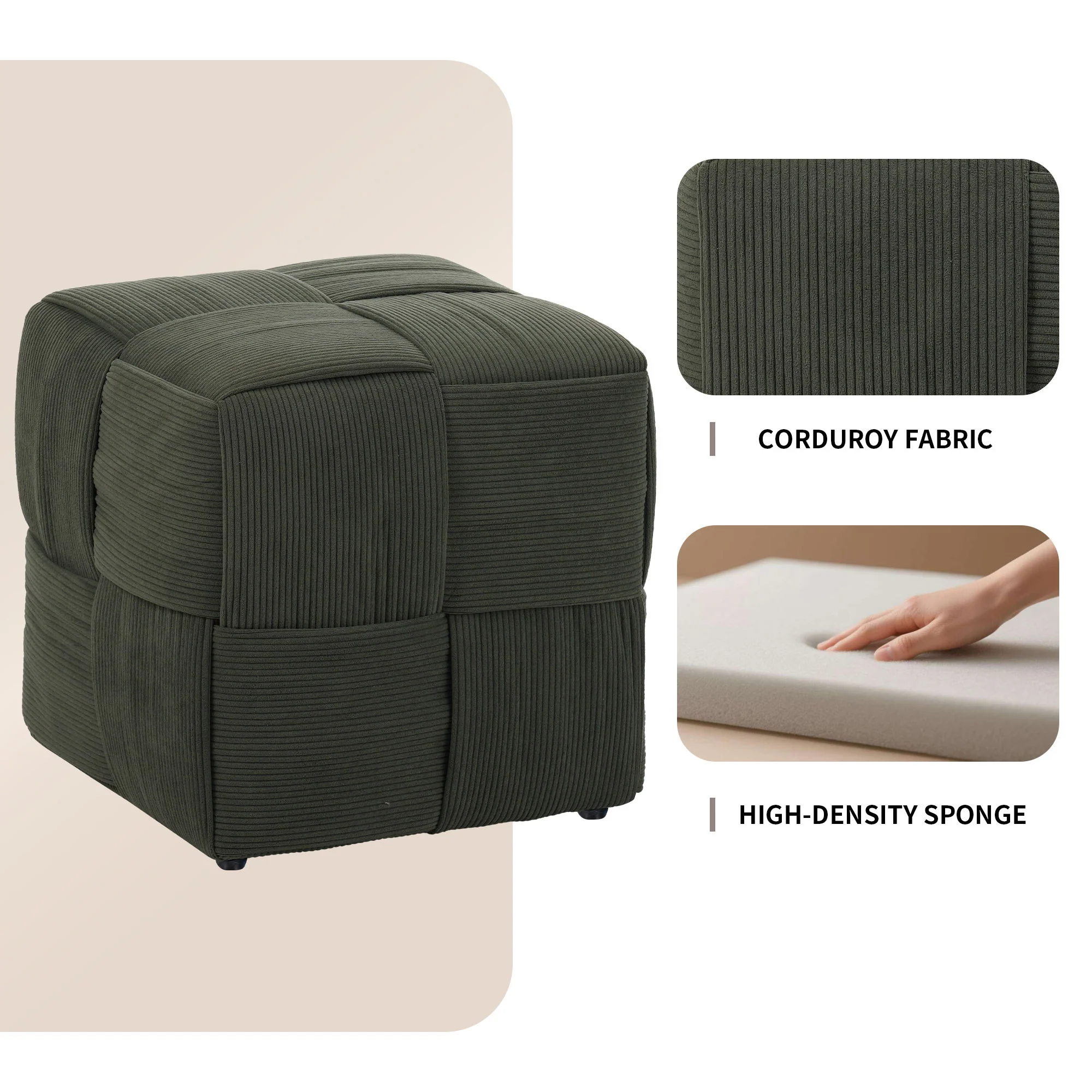 Modern Ottoman Foot Rest With Woven Design - Image 58