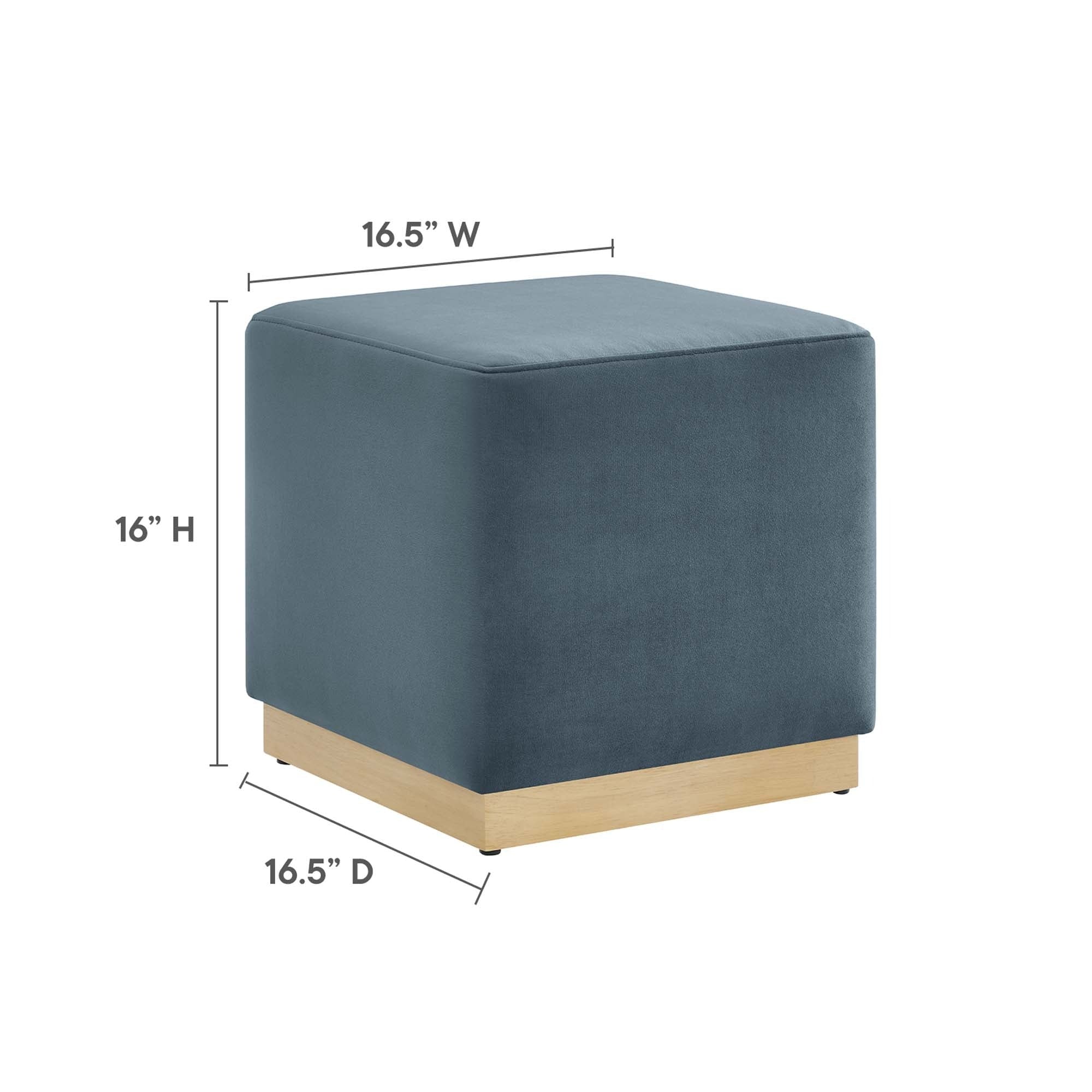 Square Performance Velvet Upholstered Ottoman – 17 Inch - Image 22