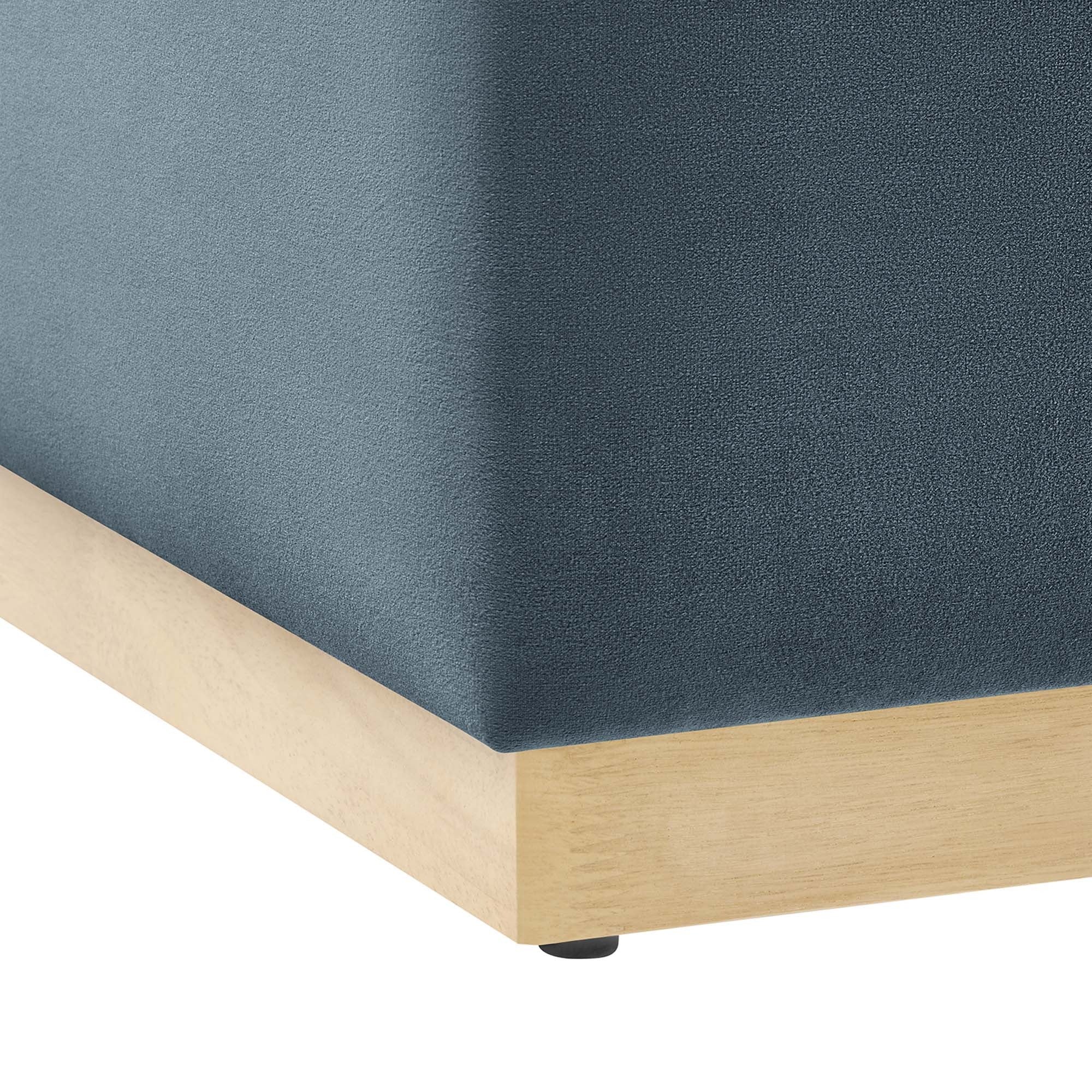 Square Velvet Upholstered Ottoman – Plinth Base 28 Inch - Image 24