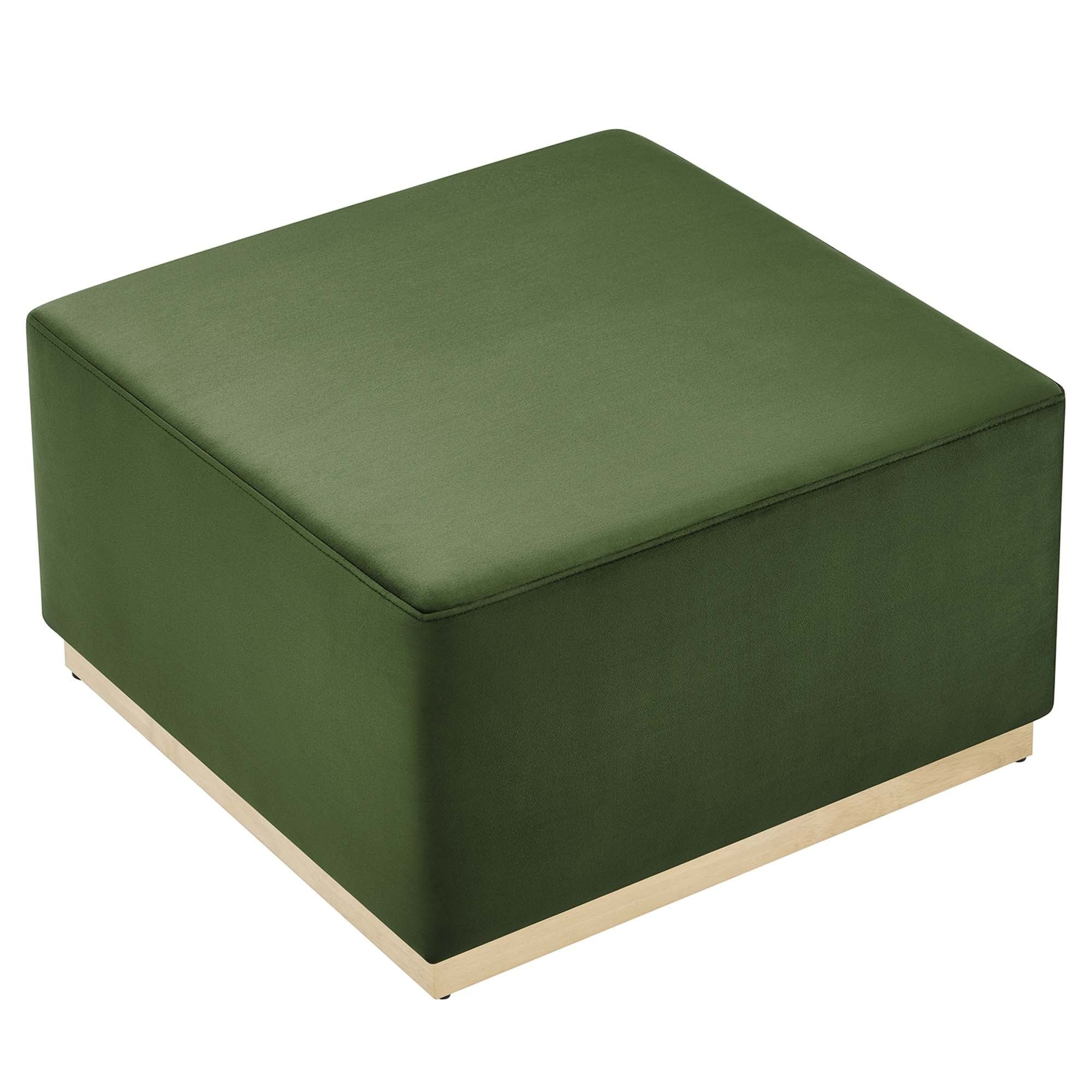 Square Velvet Upholstered Ottoman – Plinth Base 28 Inch - Image 29