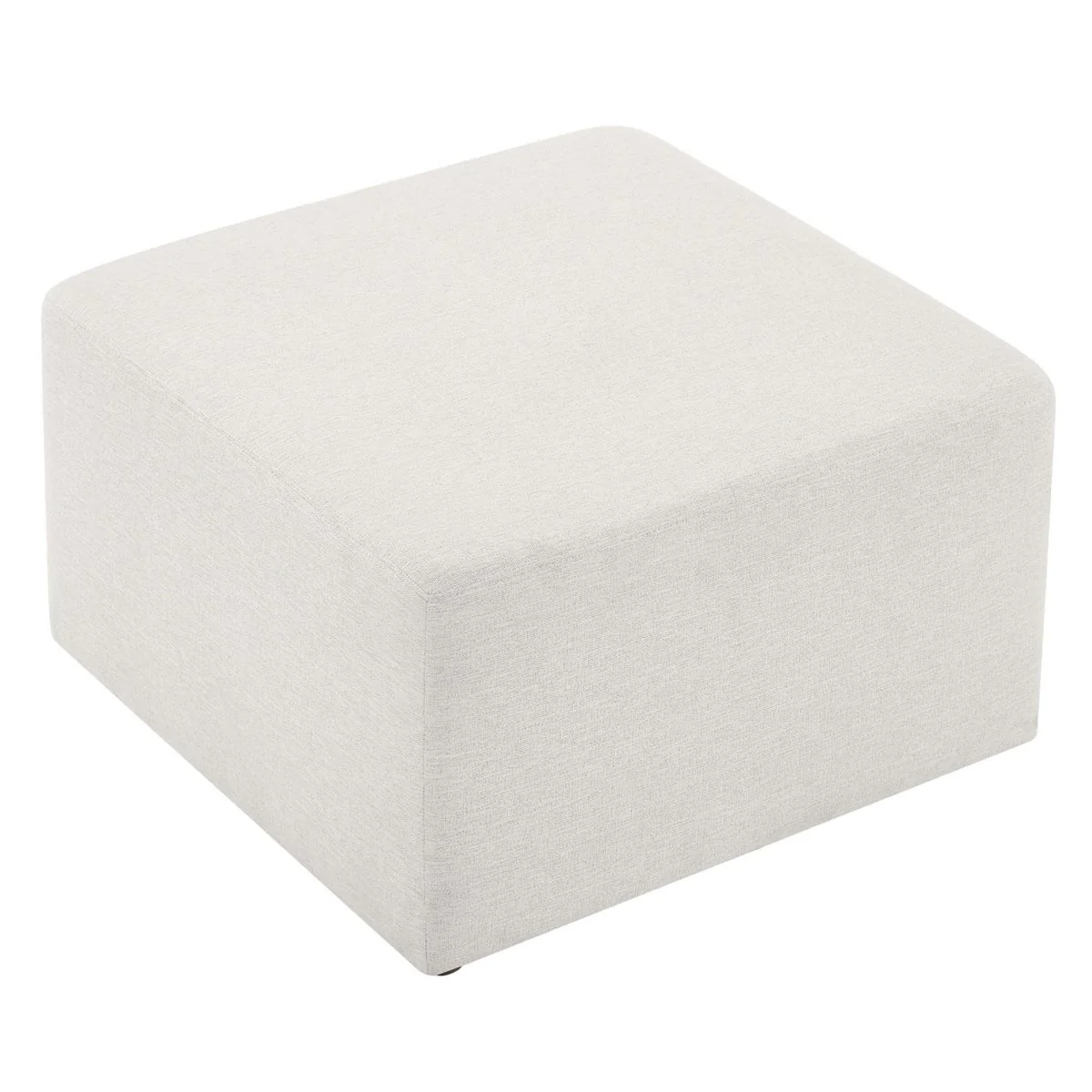 Square Woven Fabric Ottoman – Heathered Upholstered 28 Inch - Image 10