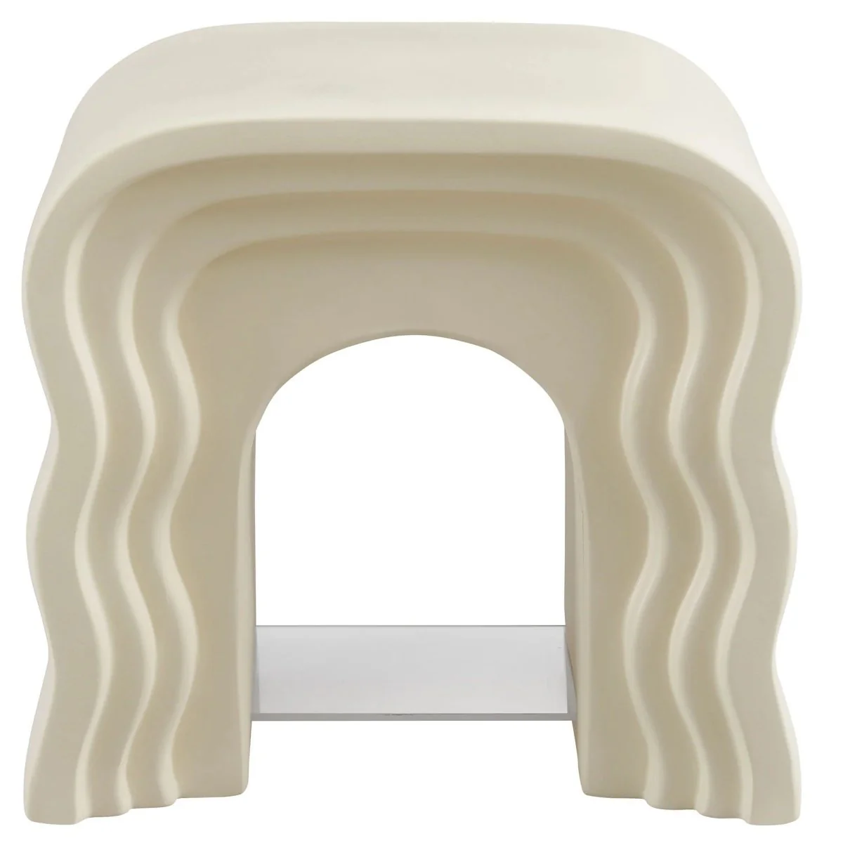 Squiggle Faux Stone Side Table with Acrylic Shelf – 19 Inch - Image 4