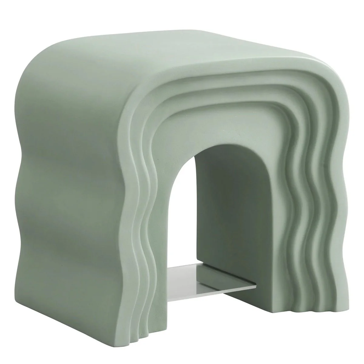 Squiggle Faux Stone Side Table with Acrylic Shelf – 19 Inch - Image 9