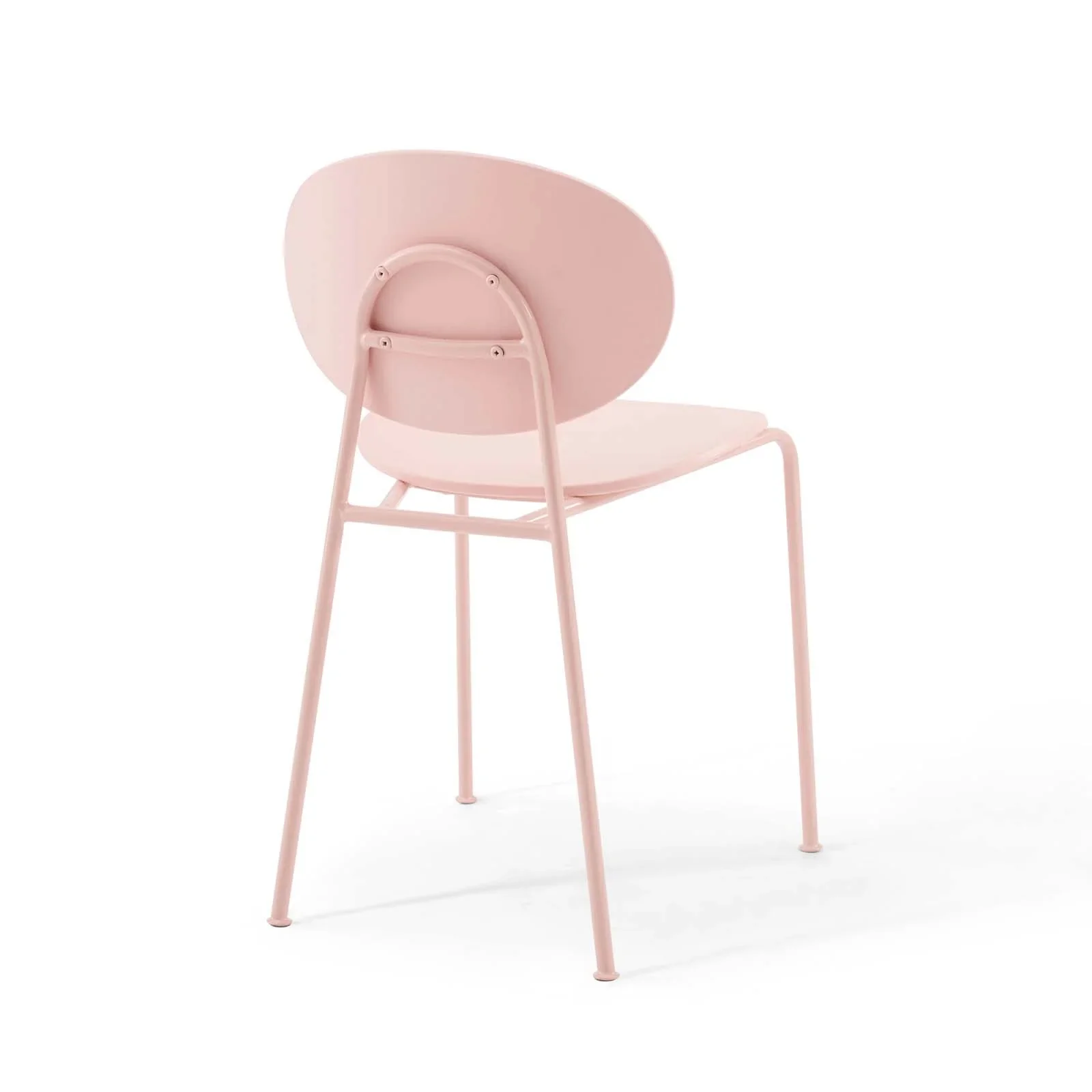 Stackable Molded Plastic Dining Side Chair Set with Metal Legs – Set of 2 - Image 4