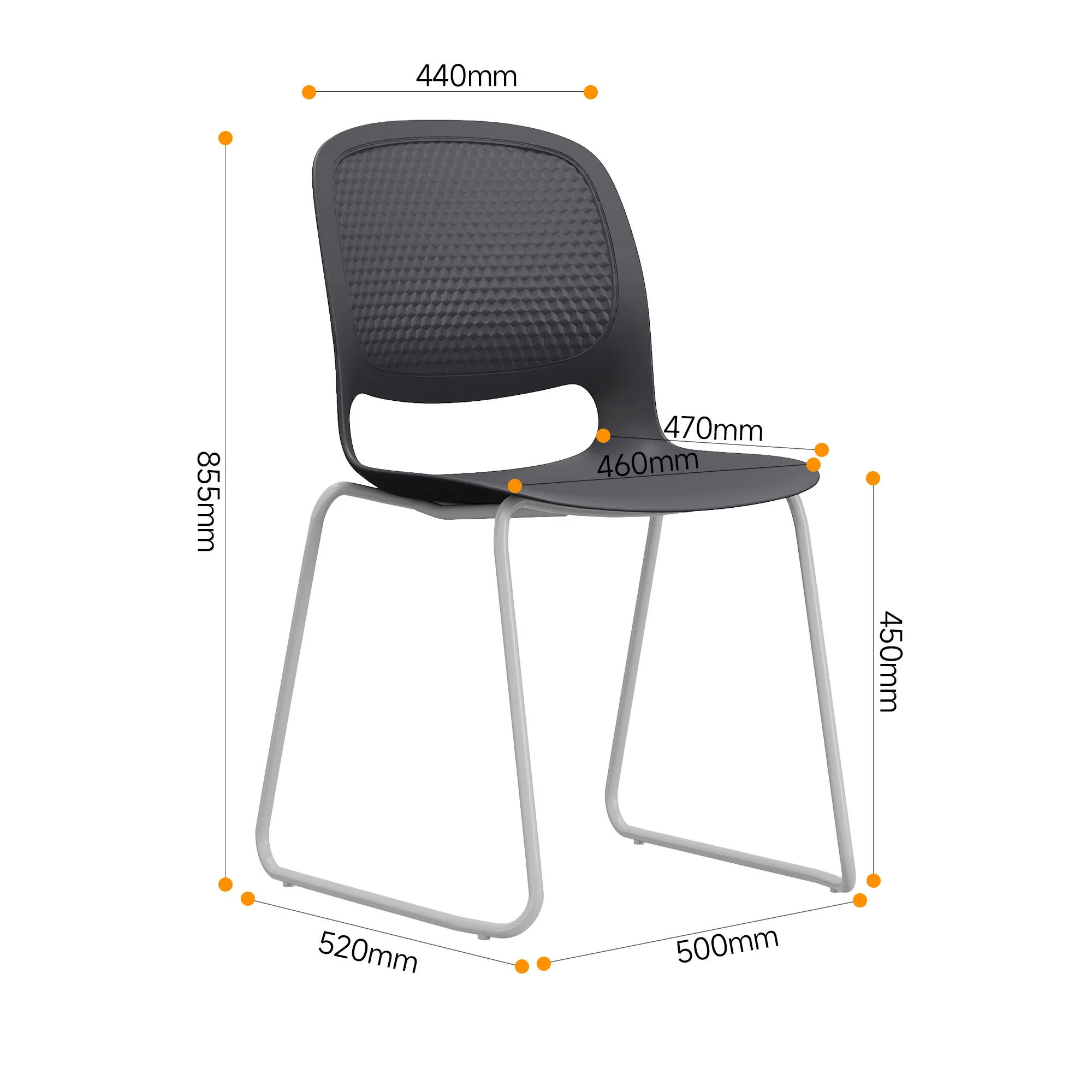 Stacking Chairs (Set of 4) - Black - Image 9