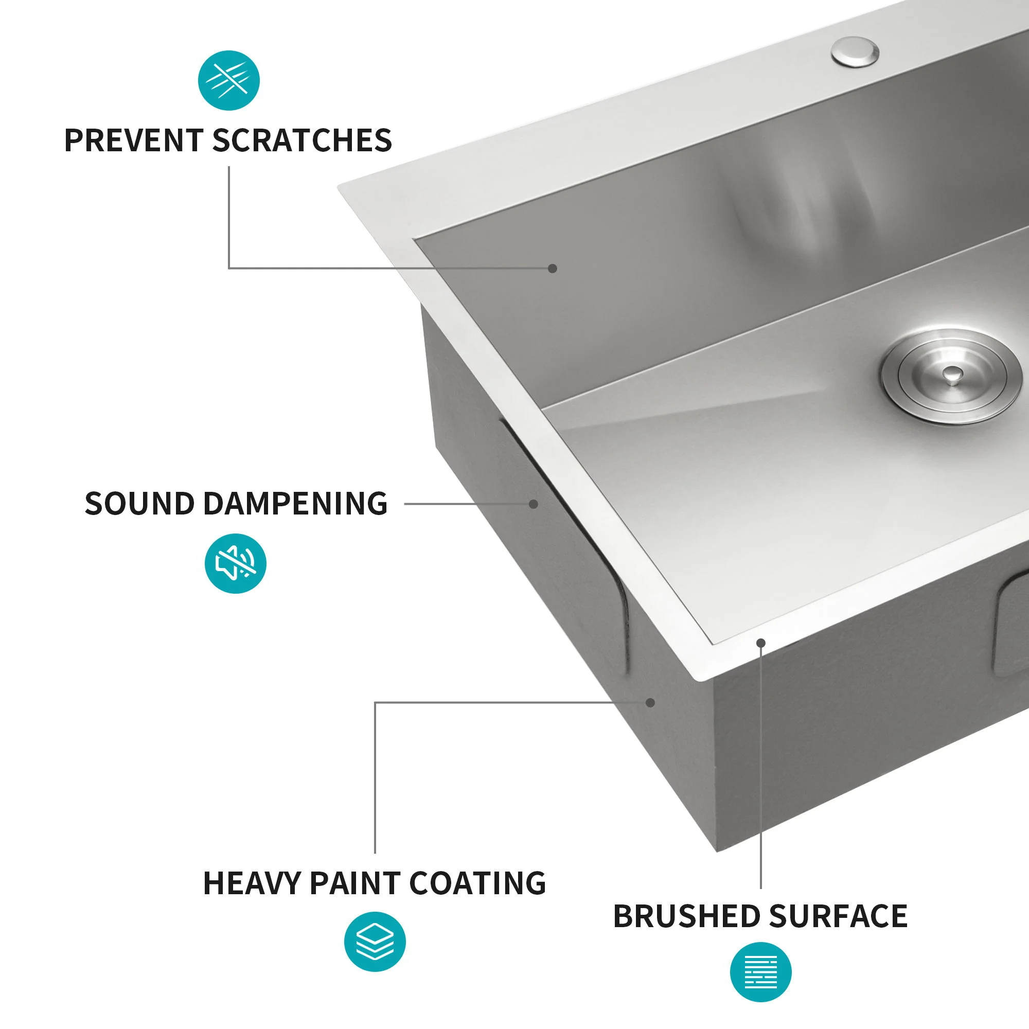 Stainless Steel Drop In Kitchen Sink, Topmount - Image 15