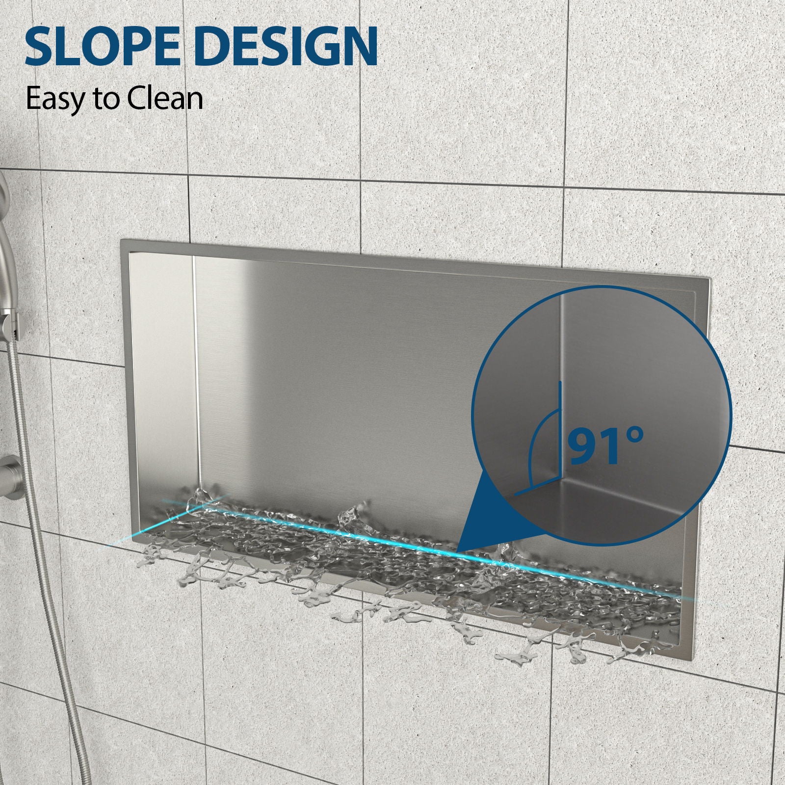 Stainless Steel Shower Niche With Seamless Design For Bathroom Storage - Image 66