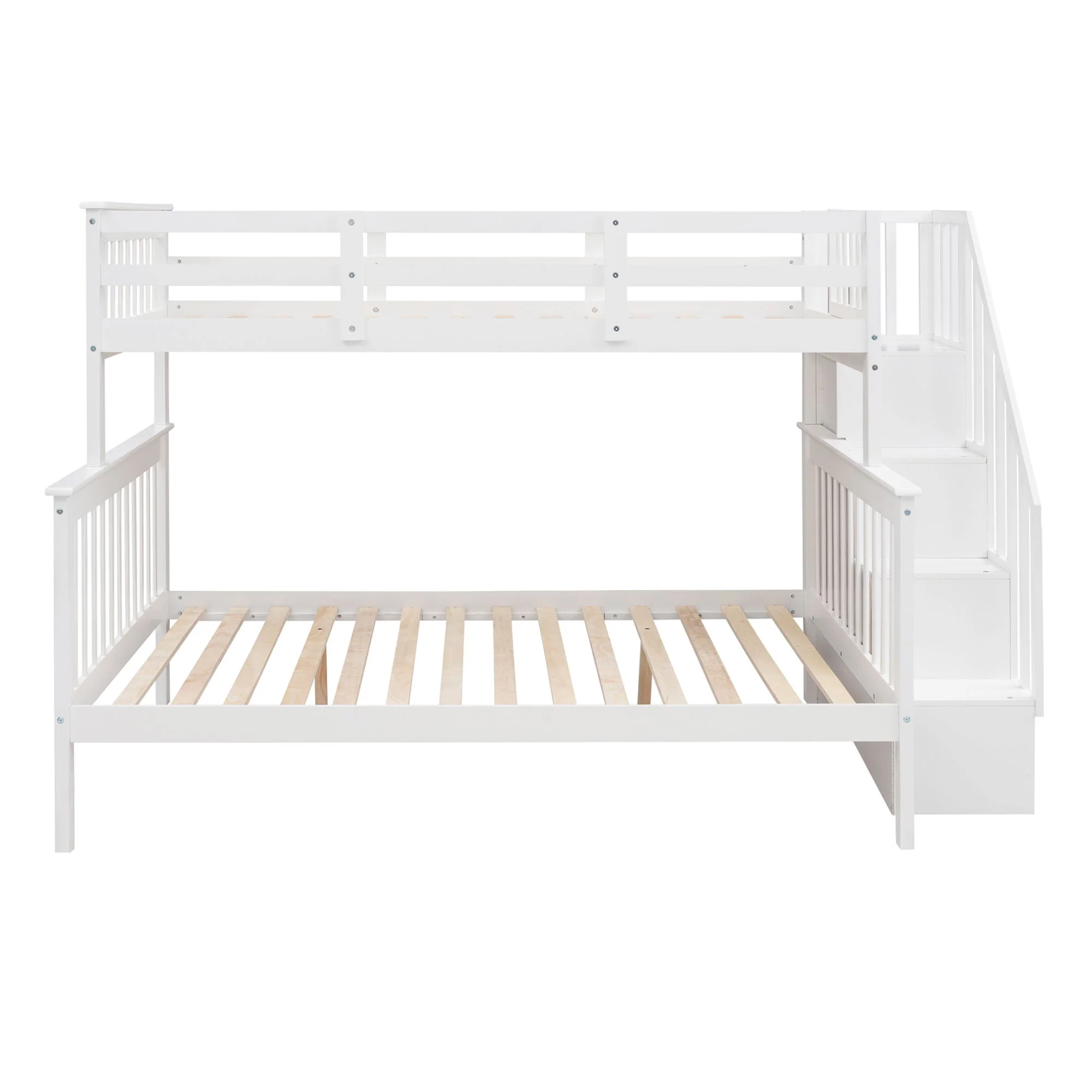 Stairway Bunk Bed With Storage And Guard Rail For Bedroom - Image 71