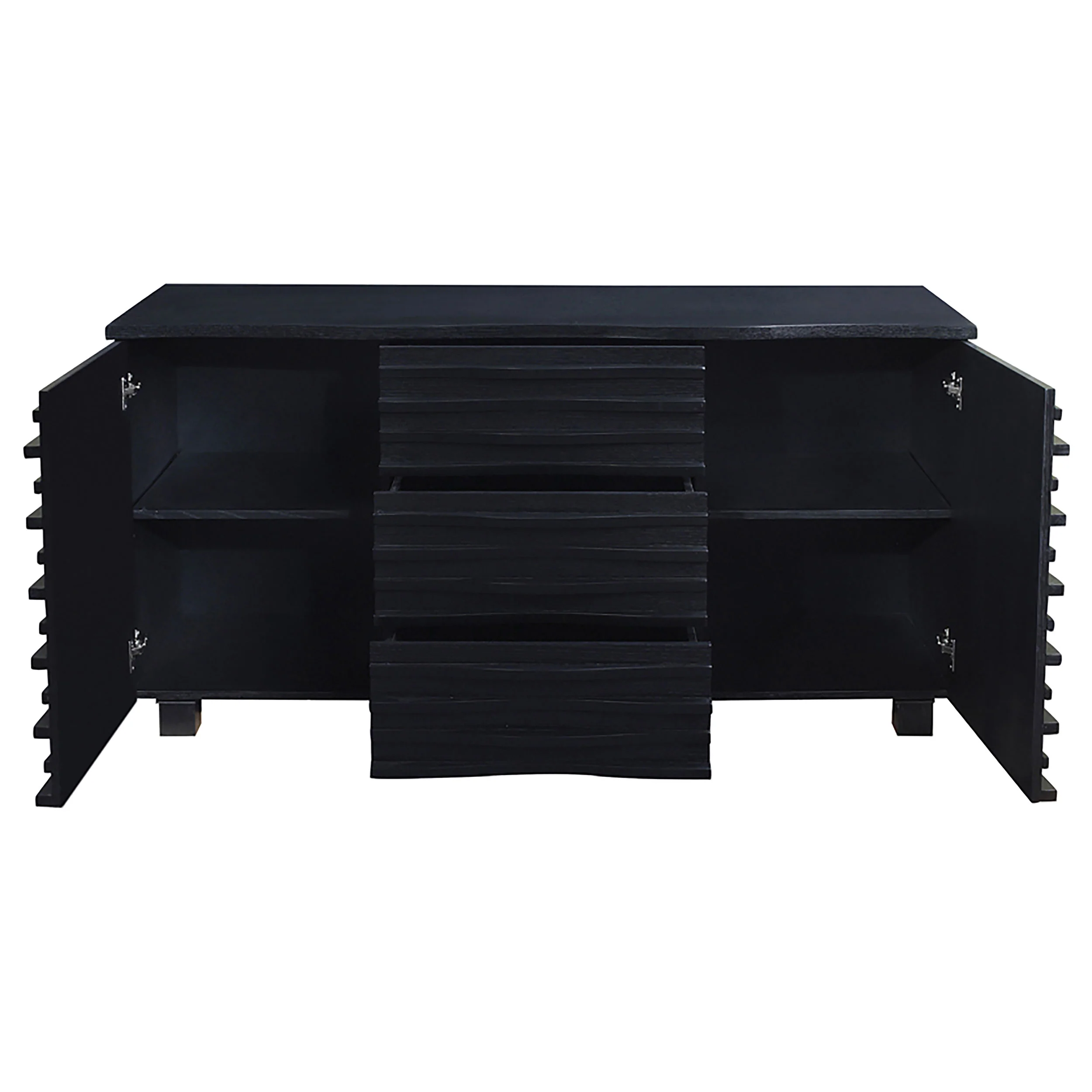 Stanton 3-Drawer Sideboard Buffet Cabinet in Black - Image 3
