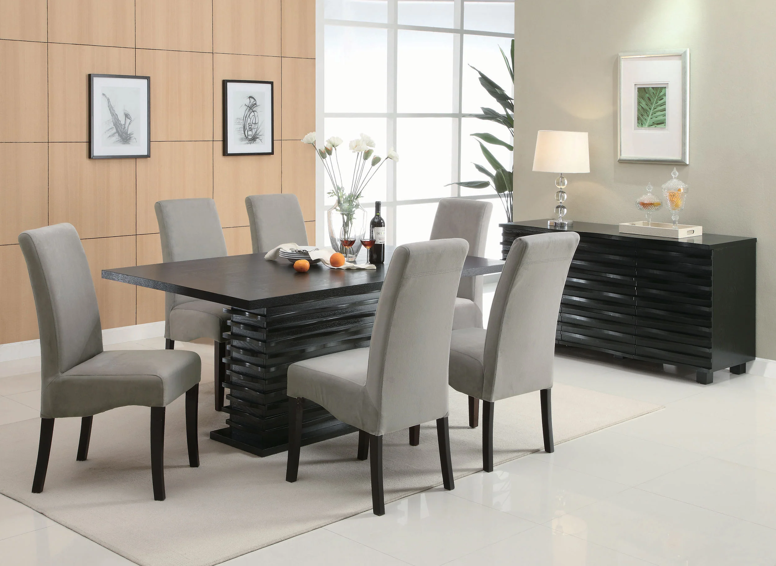 Stanton 3-Drawer Sideboard Buffet Cabinet in Black - Image 5