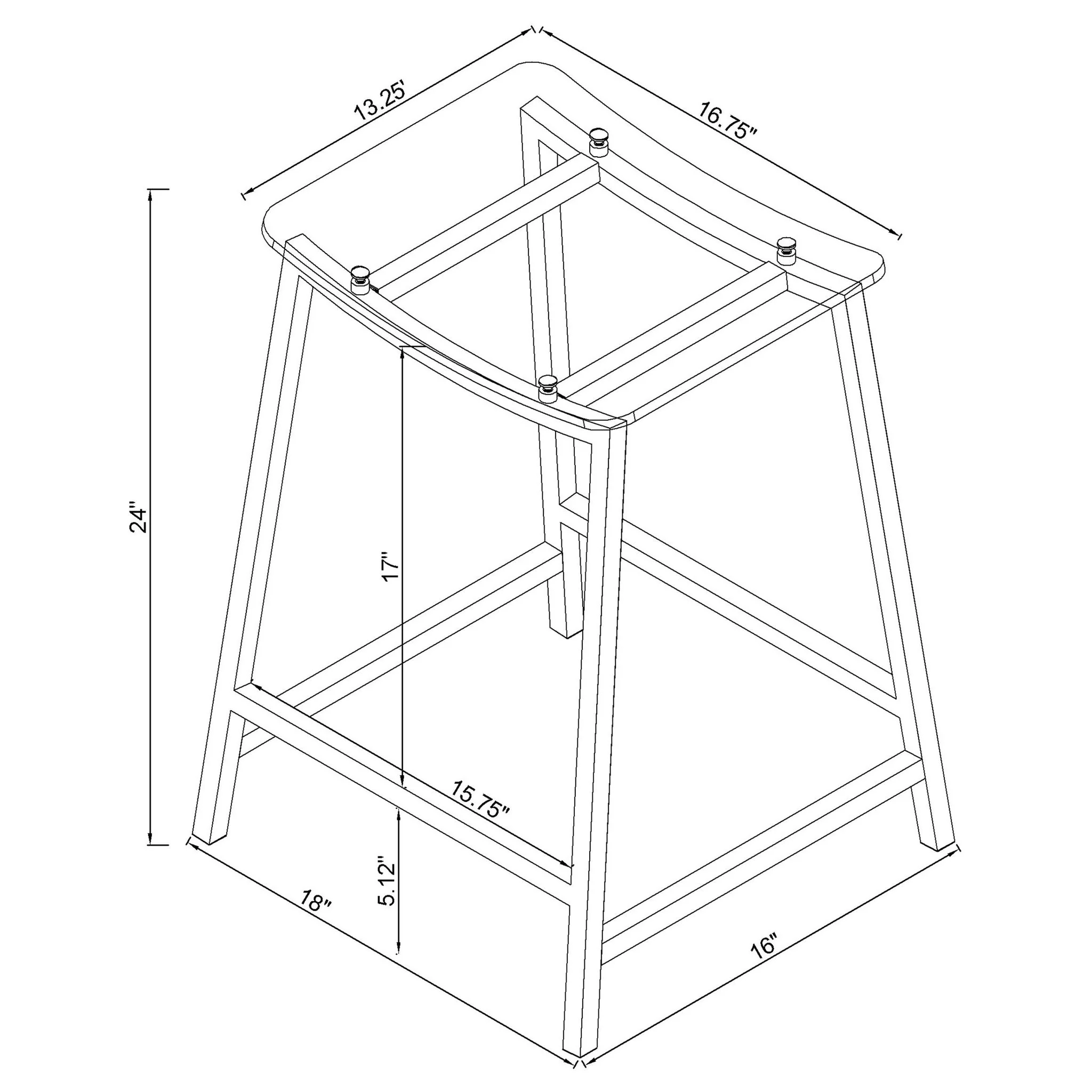 Staten - Backless Counter Stool (Set of 2) - Chrome - Image 7