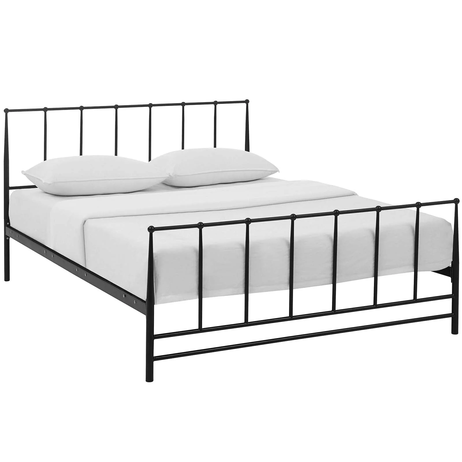 Steel Platform Bed with Integrated Headboard and Footboard - Image 16