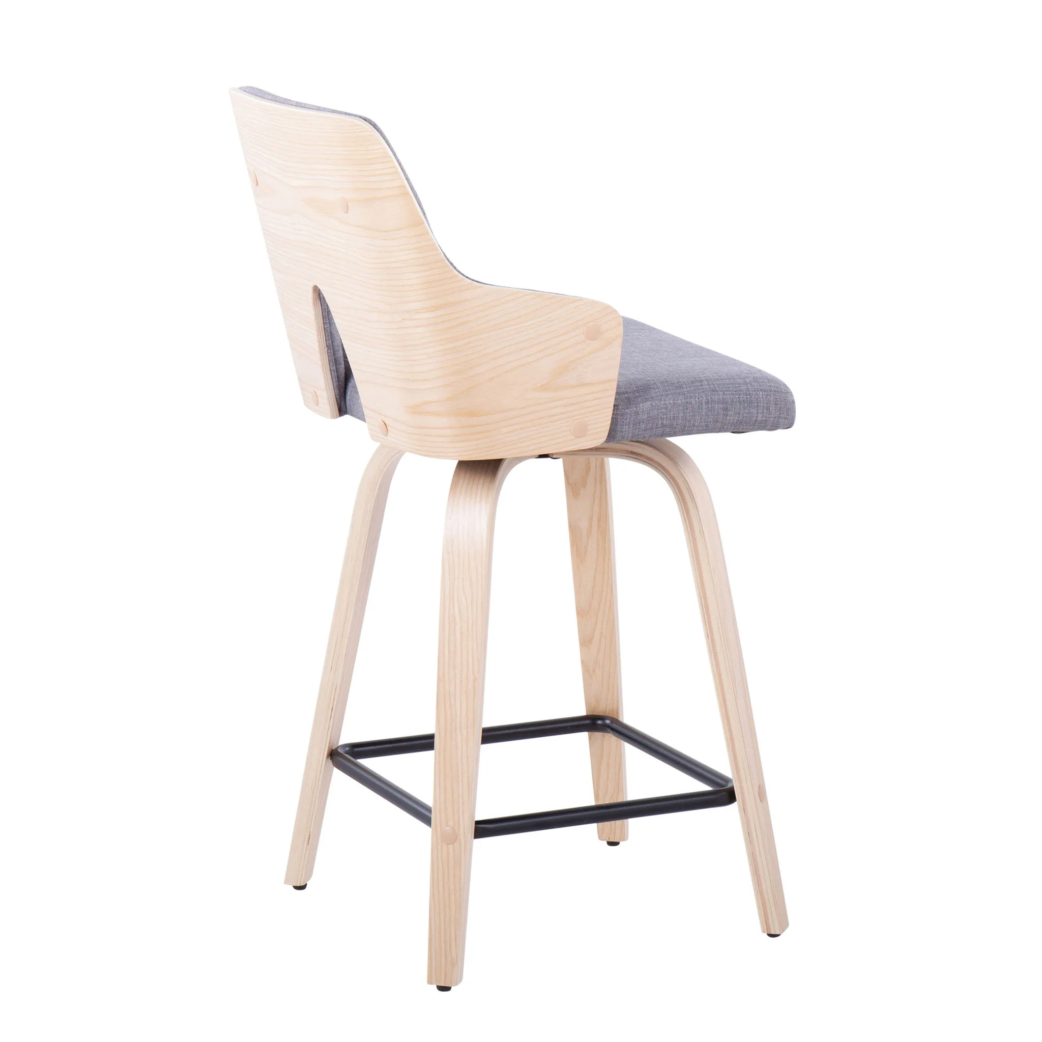Stella - Contemporary Fixed Height Counter Stool With Swivel Square Footrest (Set of 2) - Image 7