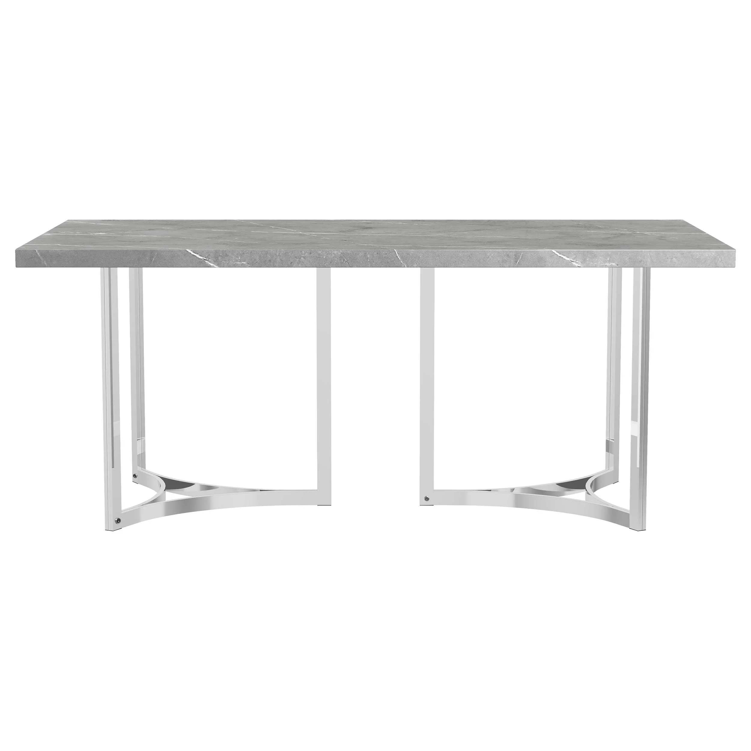 Sterling 72-Inch Grey Faux Marble Dining Table - Image 2