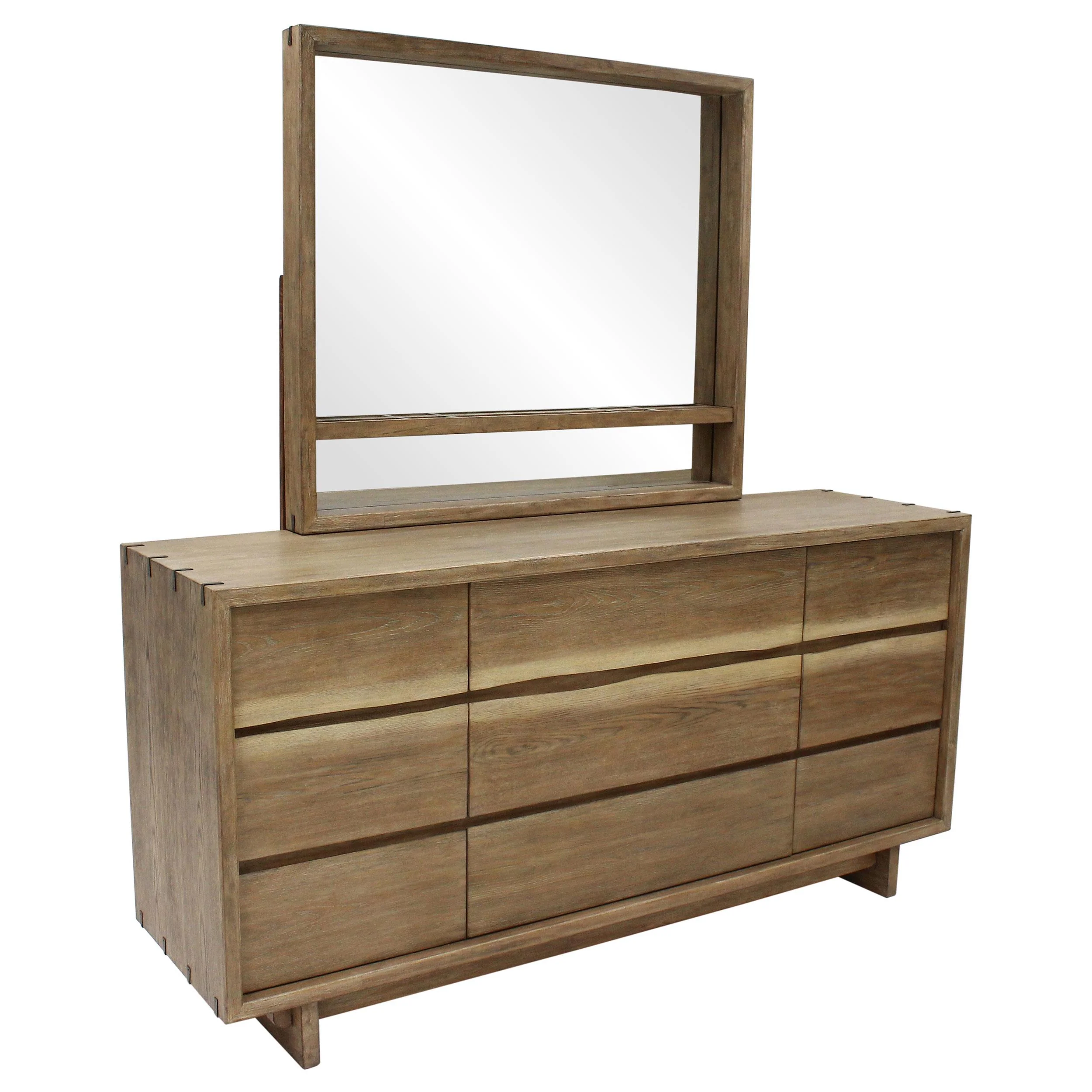 Stillwater Dresser Mirror with Jewelry Shelf - Weathered Oak