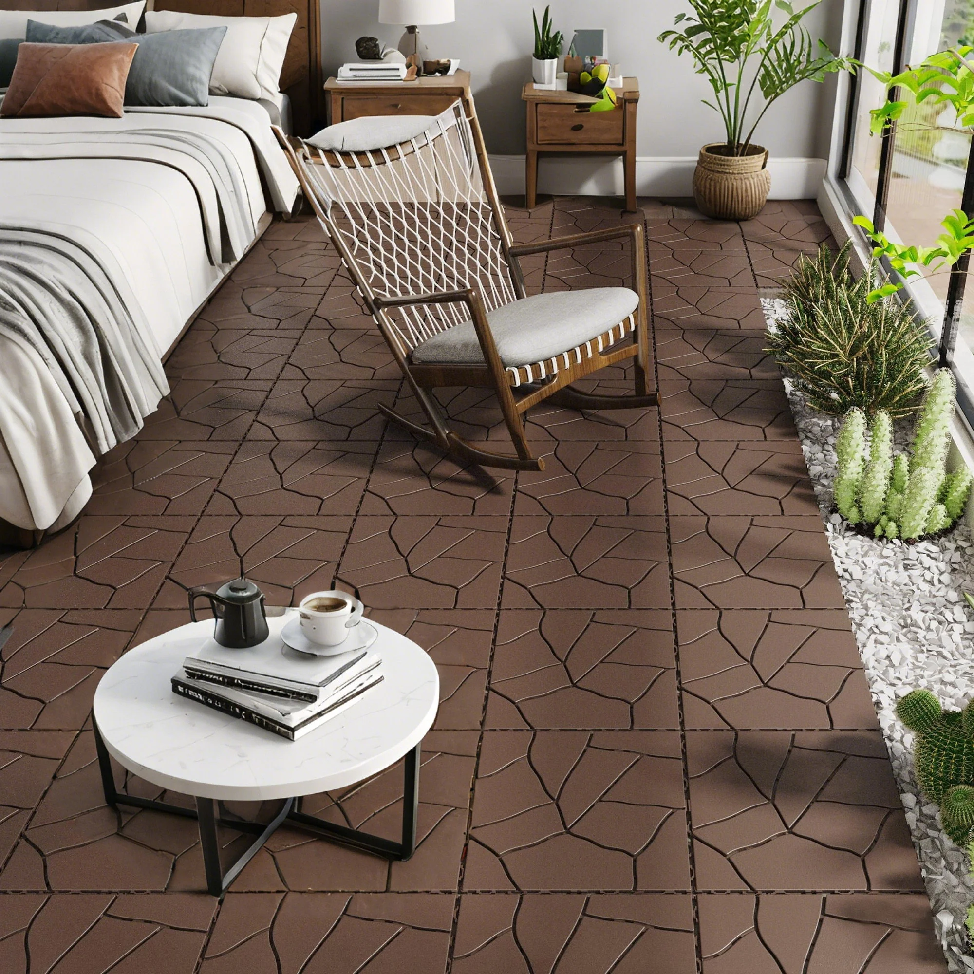 Stone Style Patio Deck Tiles Diy Interlocking Floor Tiles - Image 4