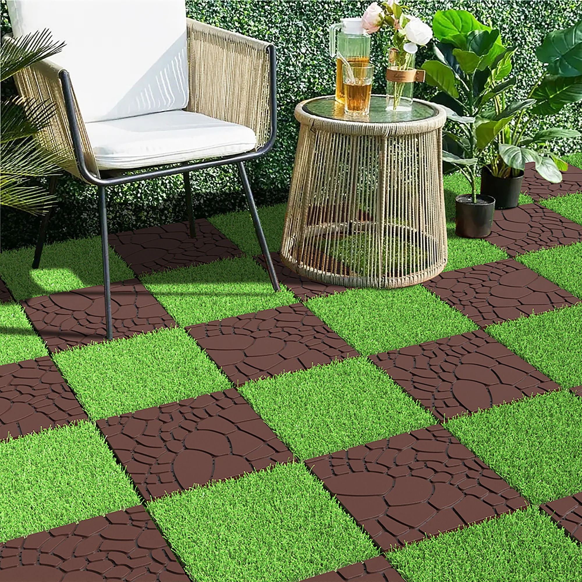 Stone Texture Patio Deck Tiles, Diy Module Interlocking Decking Floor Tiles - Image 11