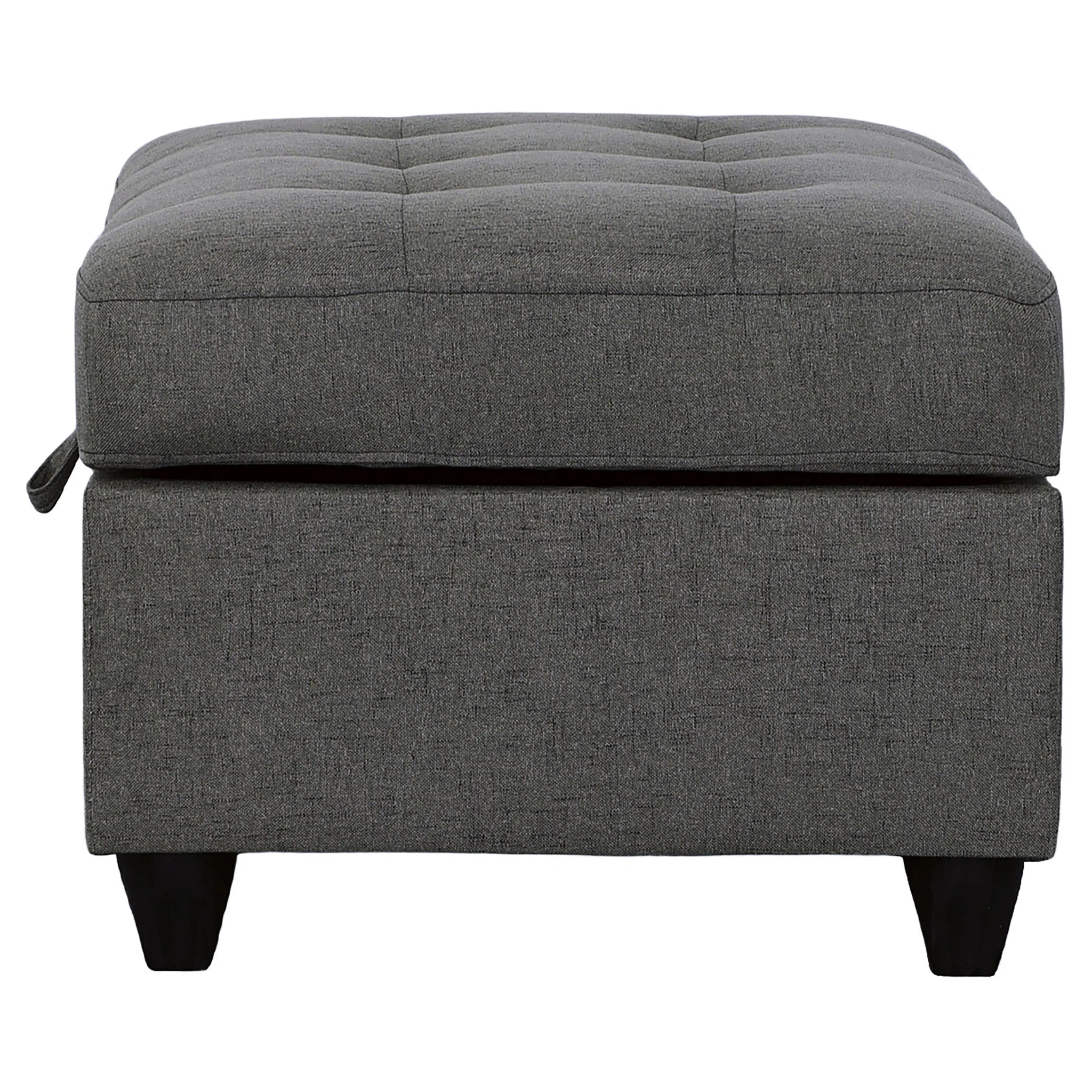Storage Ottoman With Tufted Design - Gray - Image 3