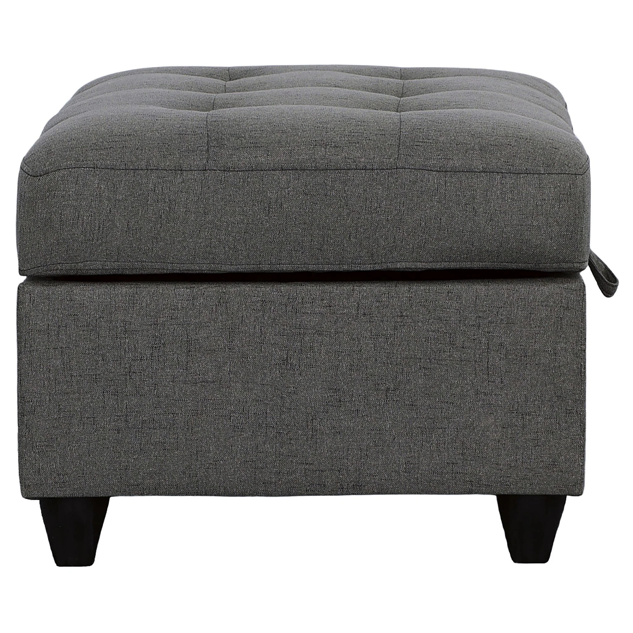 Storage Ottoman With Tufted Design - Gray - Image 6