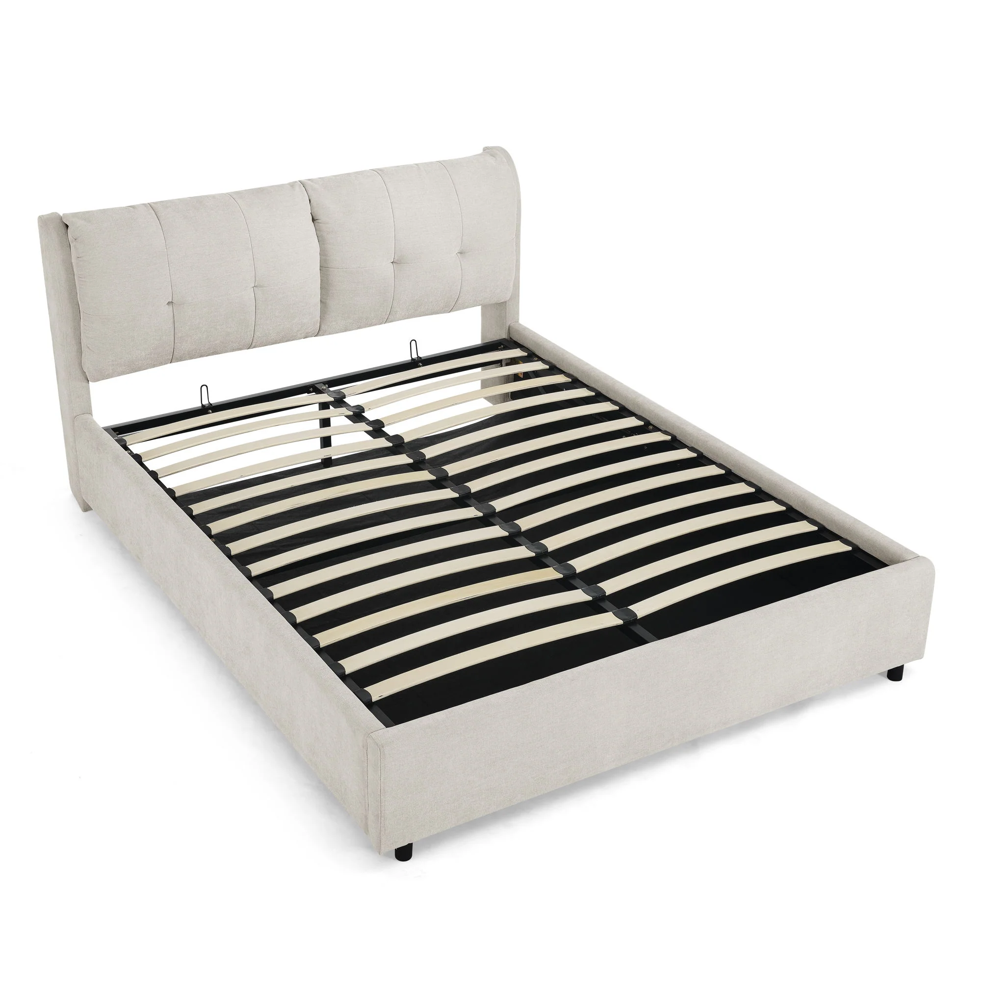 Storage Upholstered Hydraulic Platform Bed With Integrated Headboard - Image 9