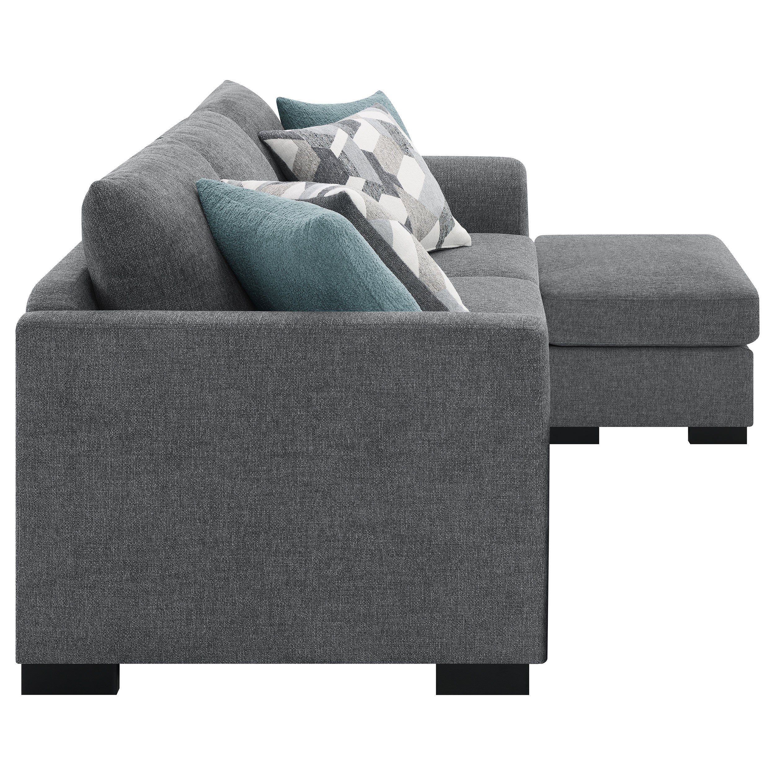 Storey Upholstered Sleeper Sectional Chaise Sofa Grey - Image 15