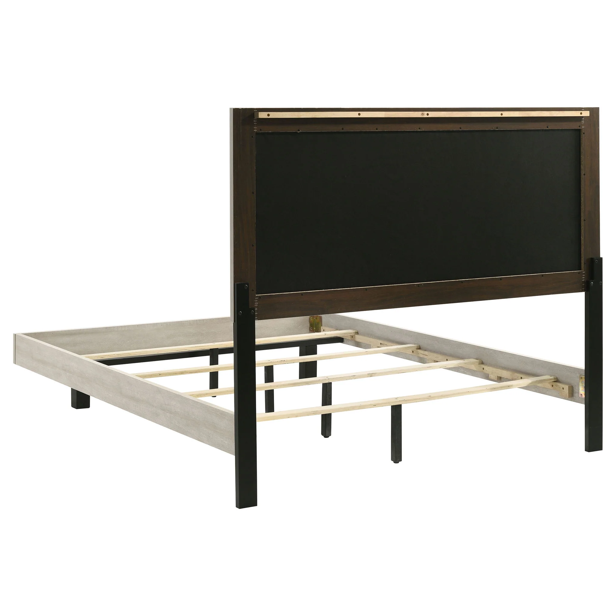 Strout - Queen Panel Bed With Upholstered Headboard - Rustic - Image 2