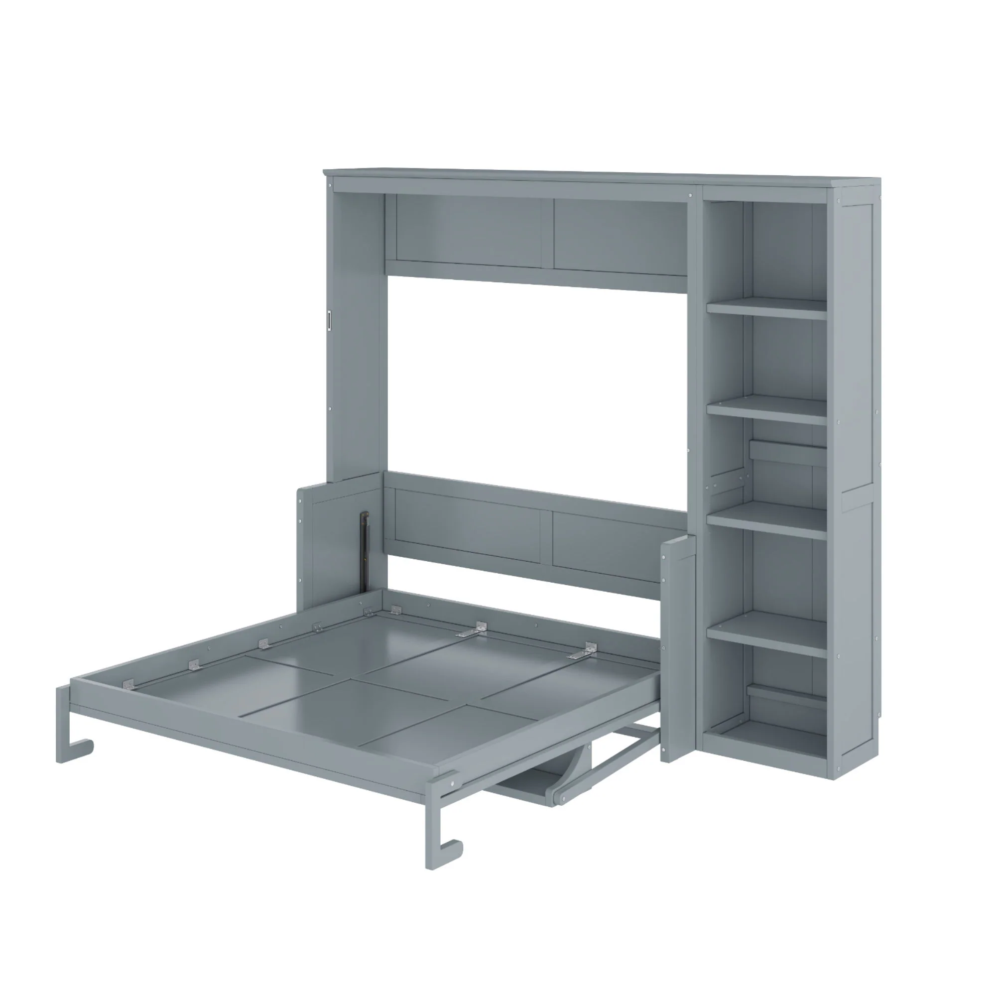 Sturdy Murphy Bed With Desk And Bookshelf - Image 17