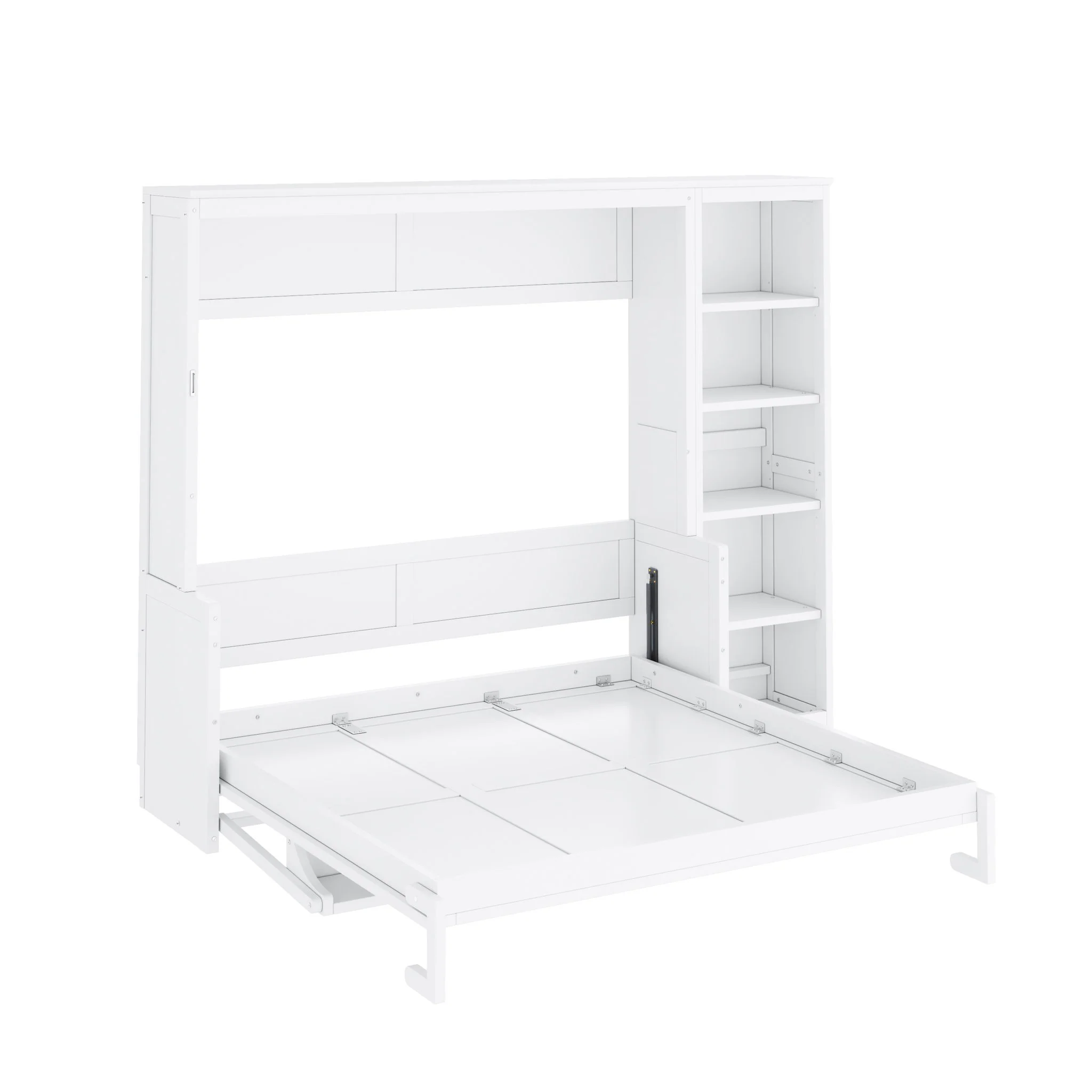 Sturdy Murphy Bed With Desk And Bookshelf - Image 29